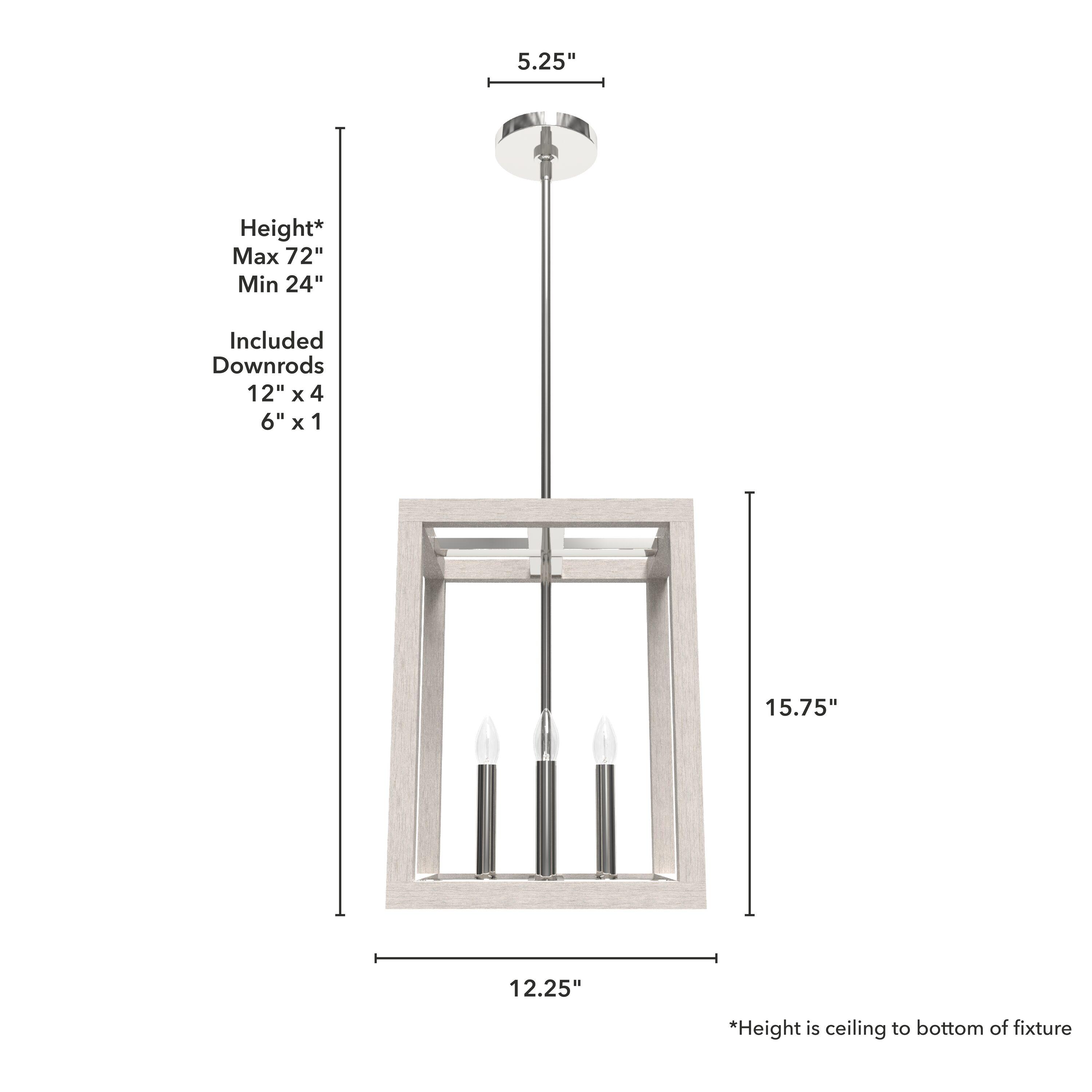 Hunter Fan Squire Manor 4 - Light Square 12 inch Pendant
