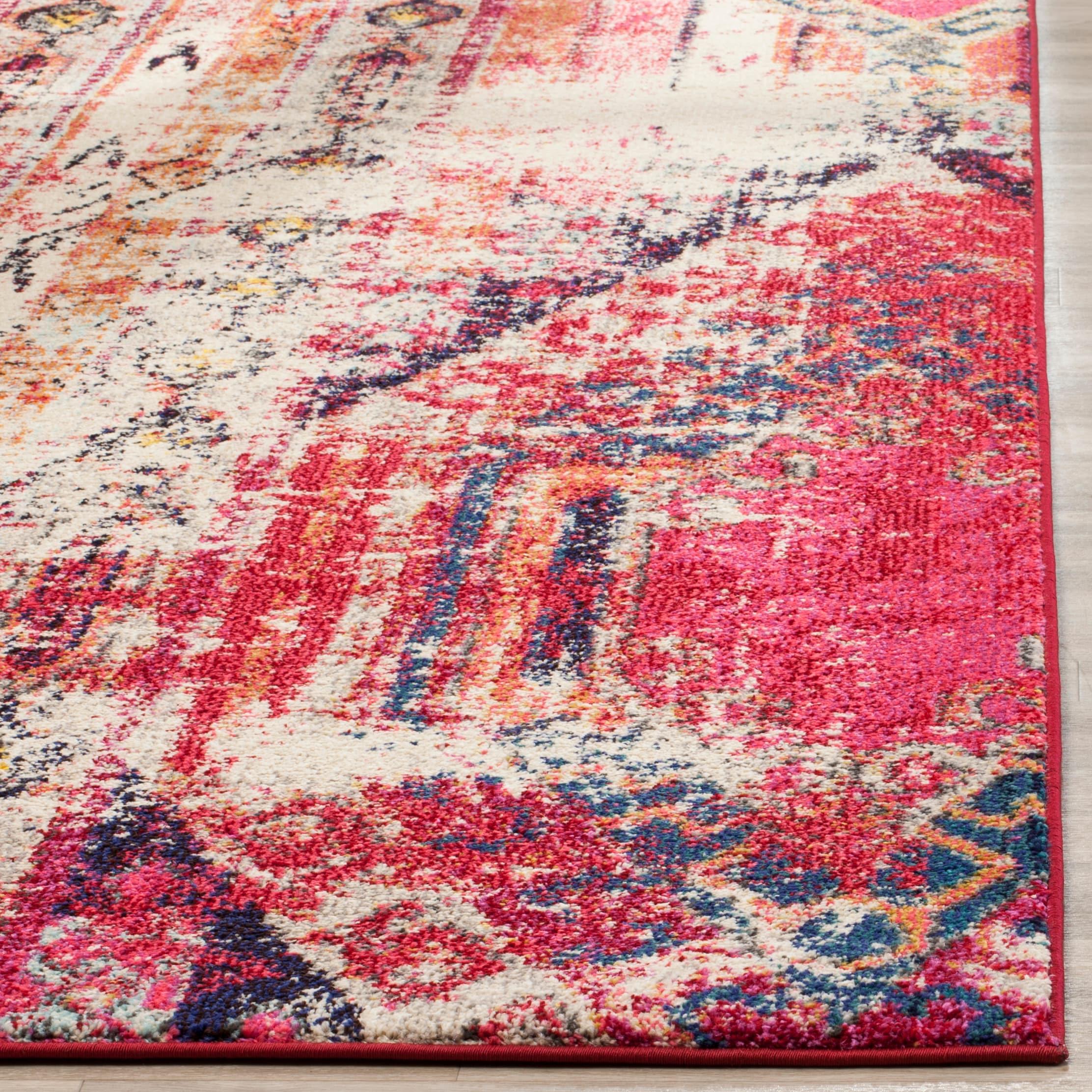Monaco MNC222 Power Loomed Indoor Accent Rug - Magenta/Multi - 3'x5' - Safavieh.