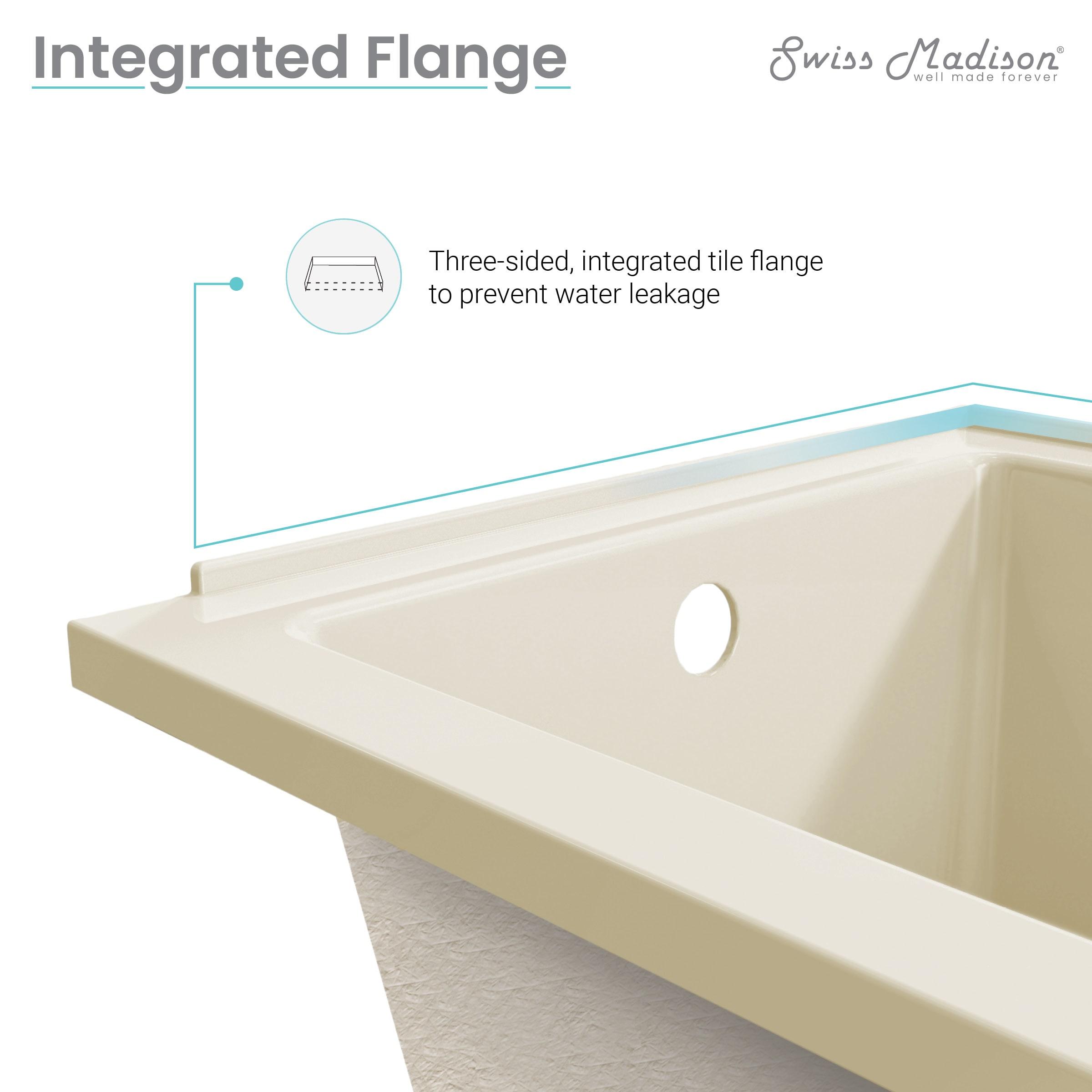 Lausanne 60" X 30" Left-Hand Drain Alcove Bathtub in Bisque