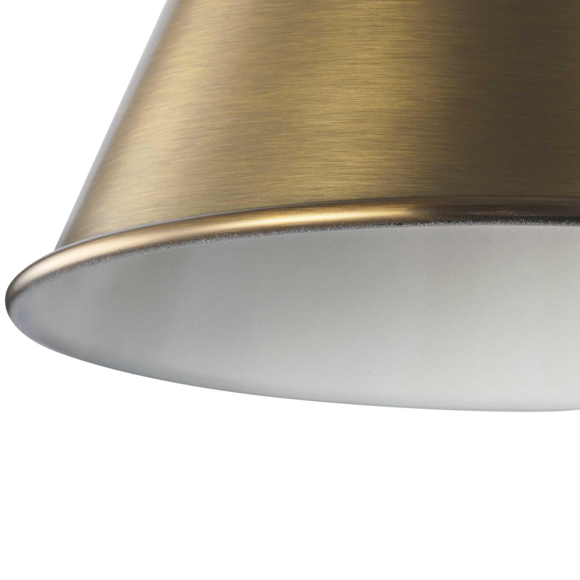 Progress Lighting Hinton 1-Light Swing Arm Wall Bracket, Vintage Brass, Metal Shade
