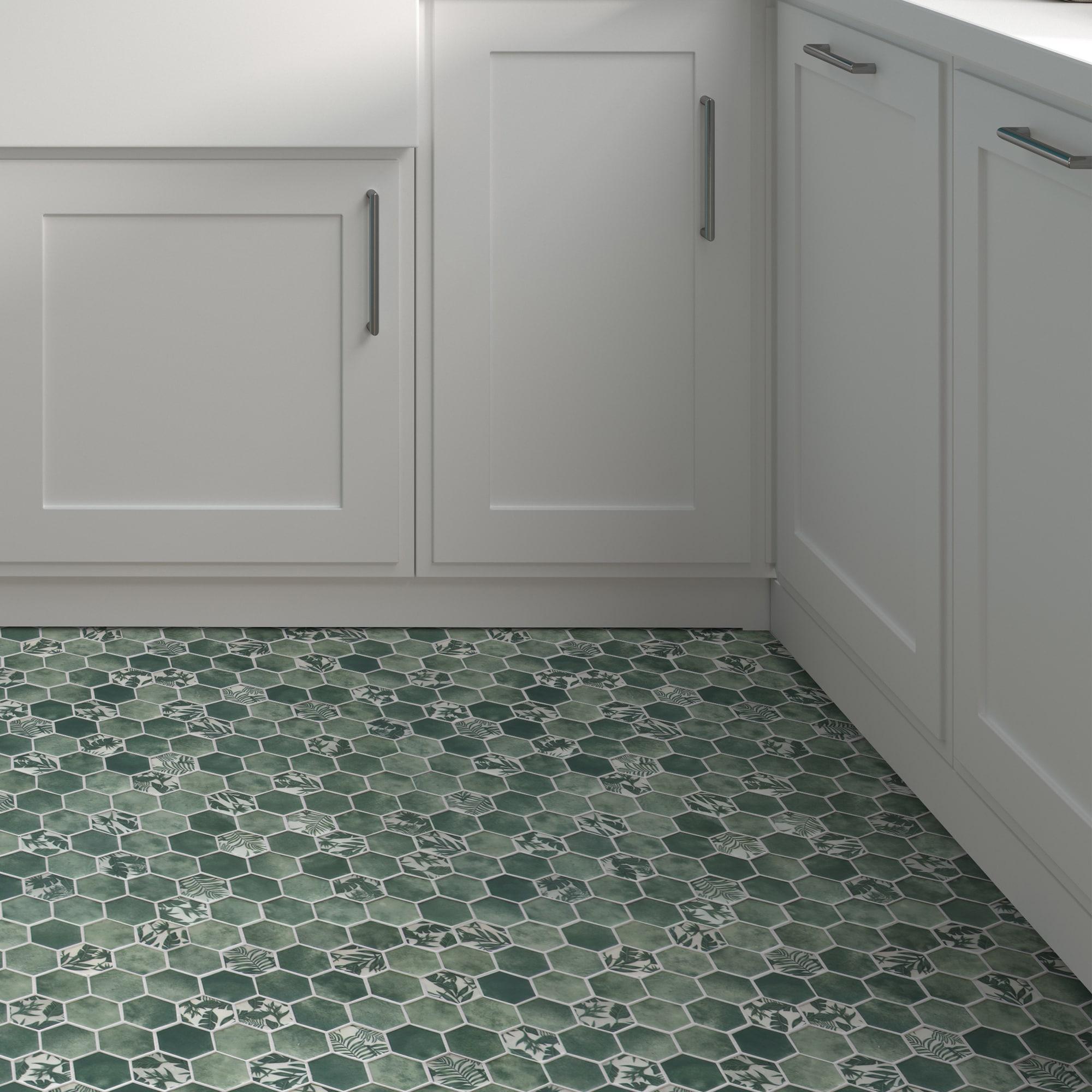 Sunwings 11.7" x 10.2" Recycled Glass Honeycomb Wall & Floor Tile