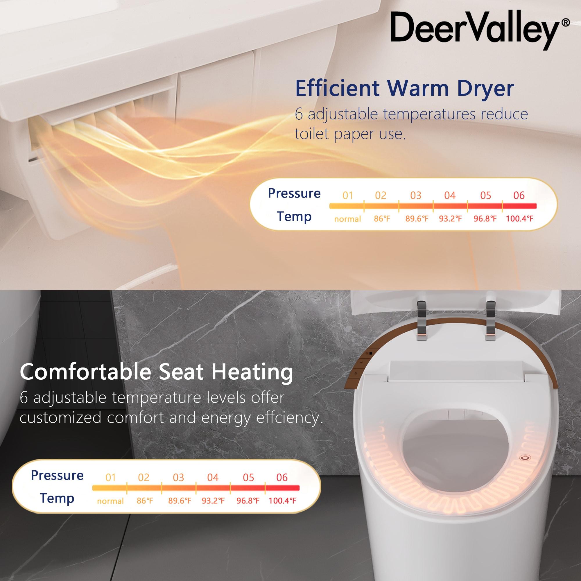 Smart Bidet Elongated Toilet, Foot Kick Flush, Heated Seat, Instant Warm Water Wash, Advanced