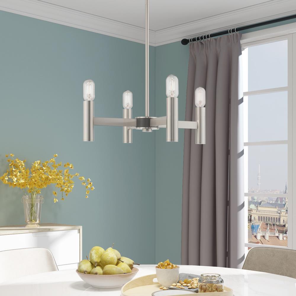 Livex Lighting Copenhagen 4 - Light Chandelier in  Brushed Nickel
