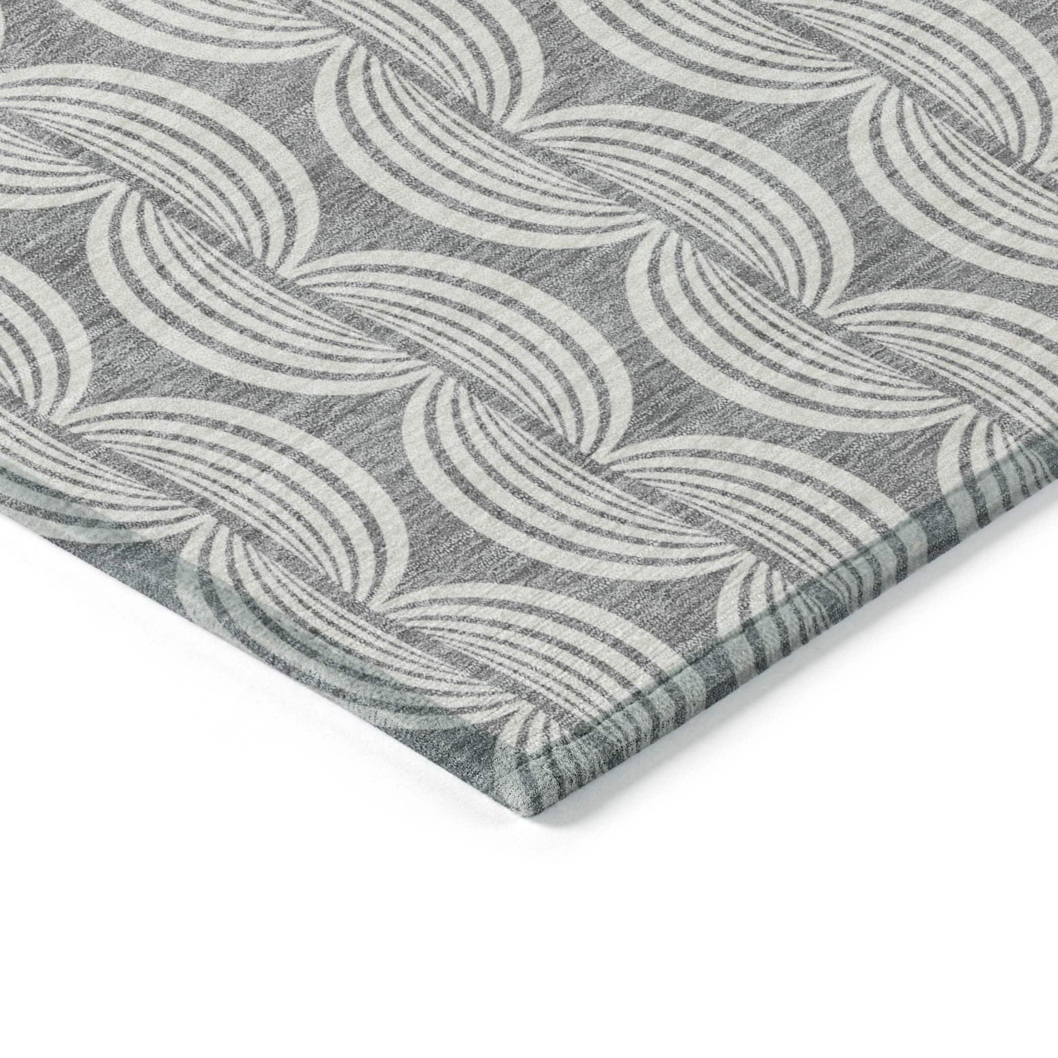 Machine Washable Indoor/Outdoor Chayden ACN1055 Gray Rug