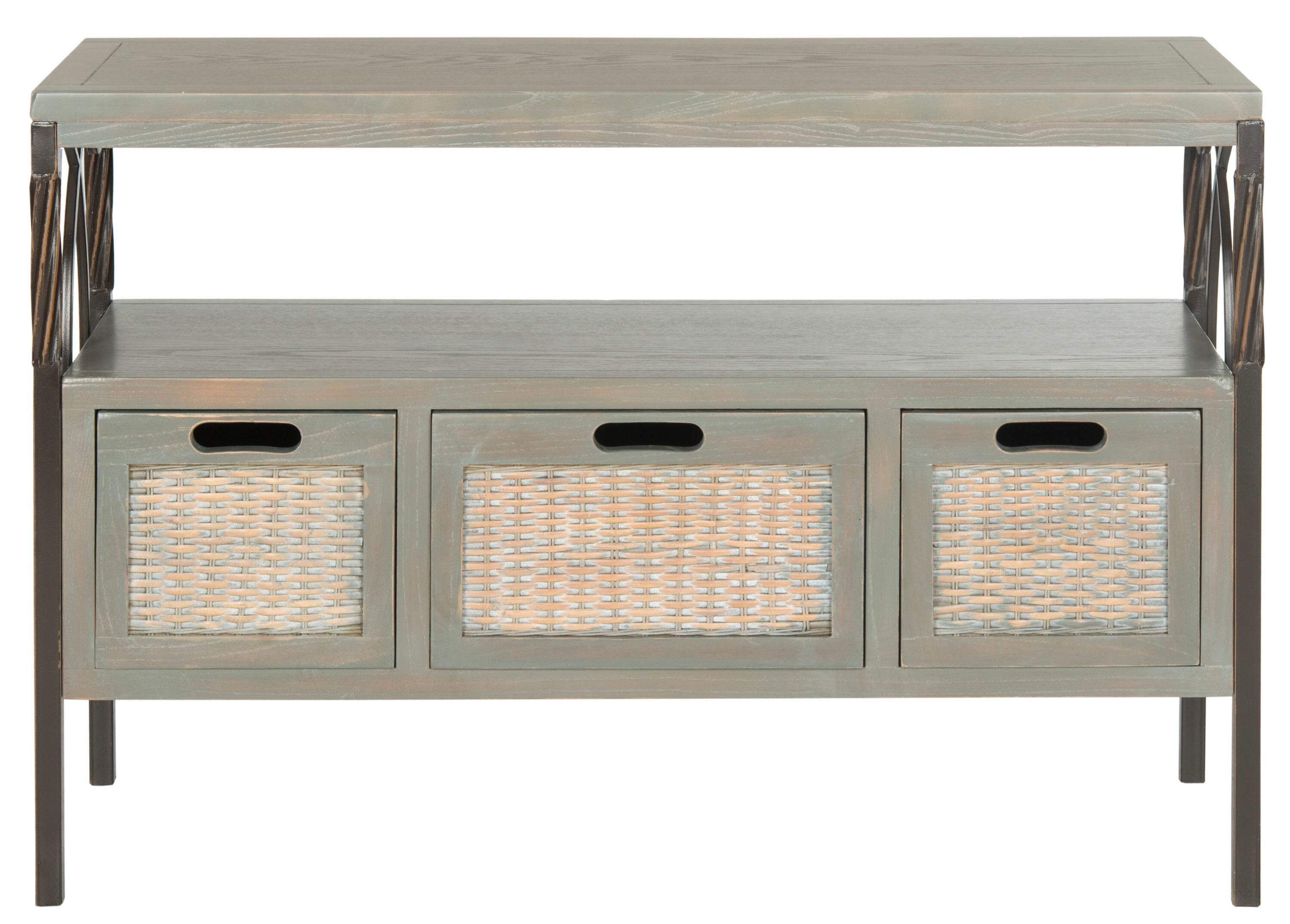 Joshua Media Console Table - Ash Grey - Safavieh