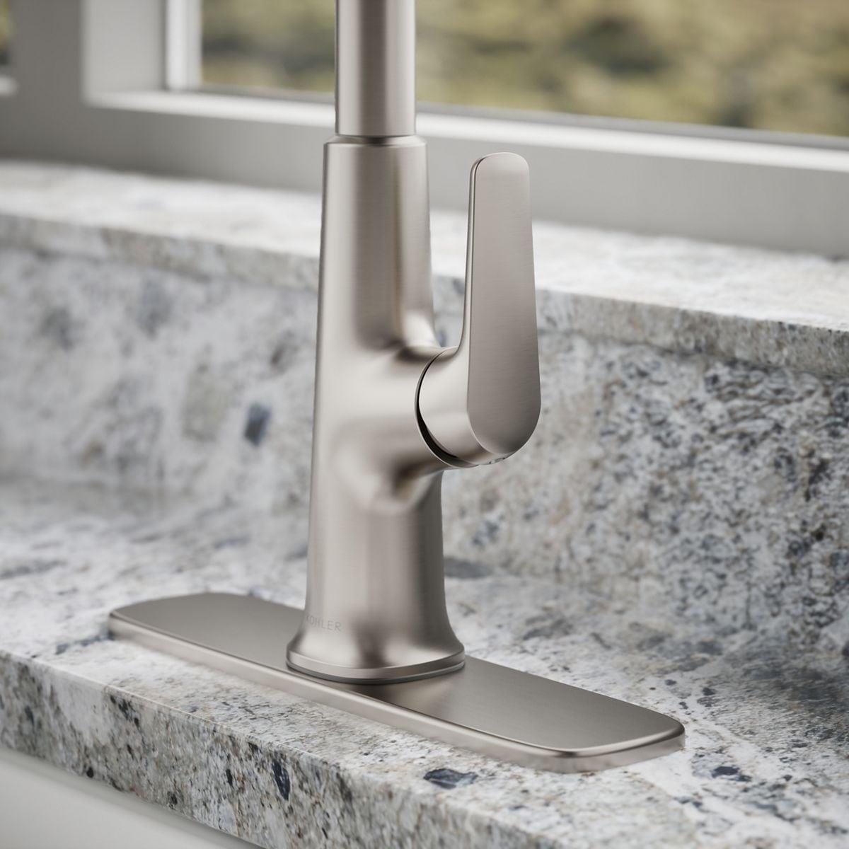 Volt Stainless Steel Pull-Down Kitchen Faucet with Soap Dispenser