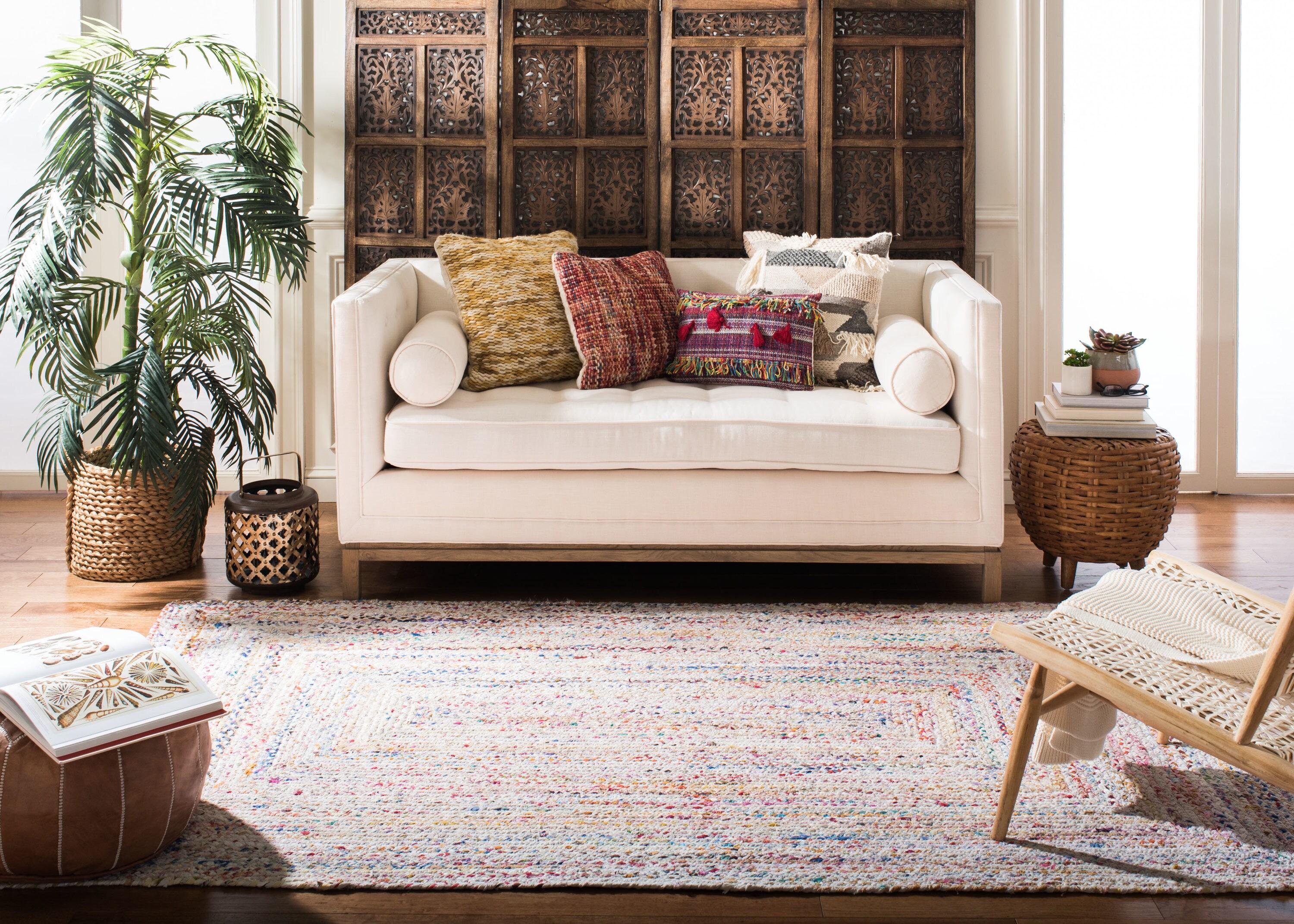 Braided BRD210 Hand Woven Area Rug - Ivory/Multi - 8'x10' - Safavieh.