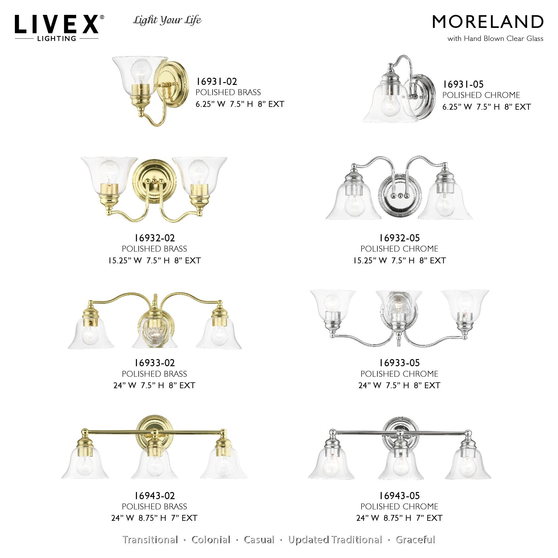 Livex Lighting Moreland 2 - Light Vanity in  Polished Brass