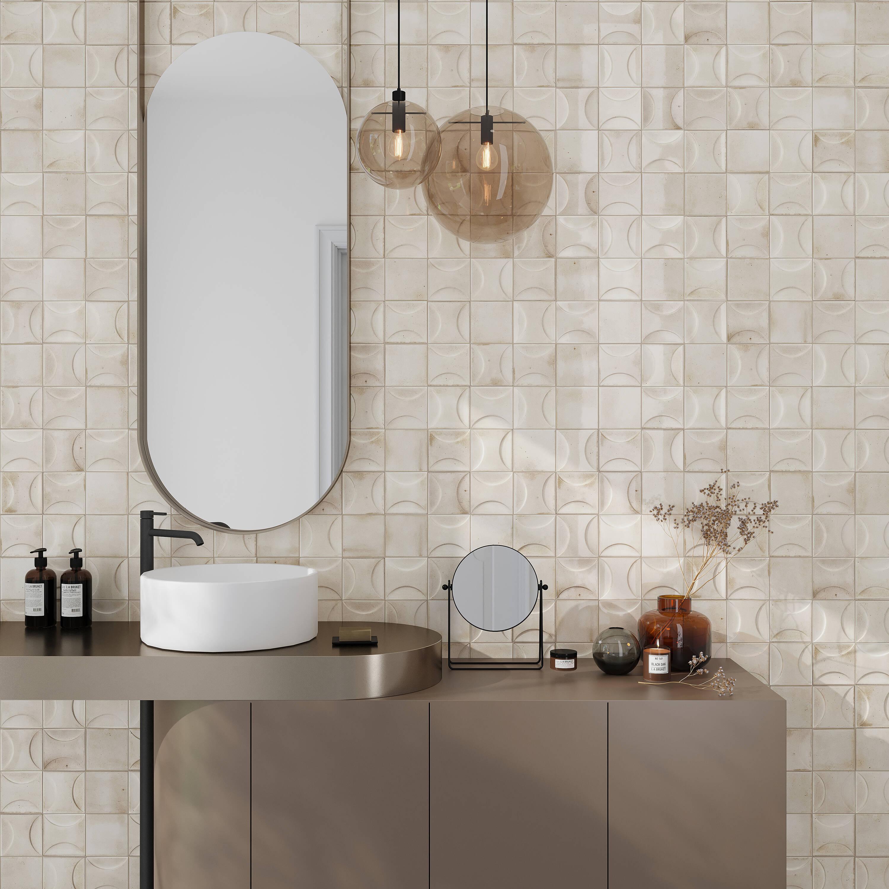 Antiek 3.94'' W x 3.94'' L Beveled Ceramic Singular Tile