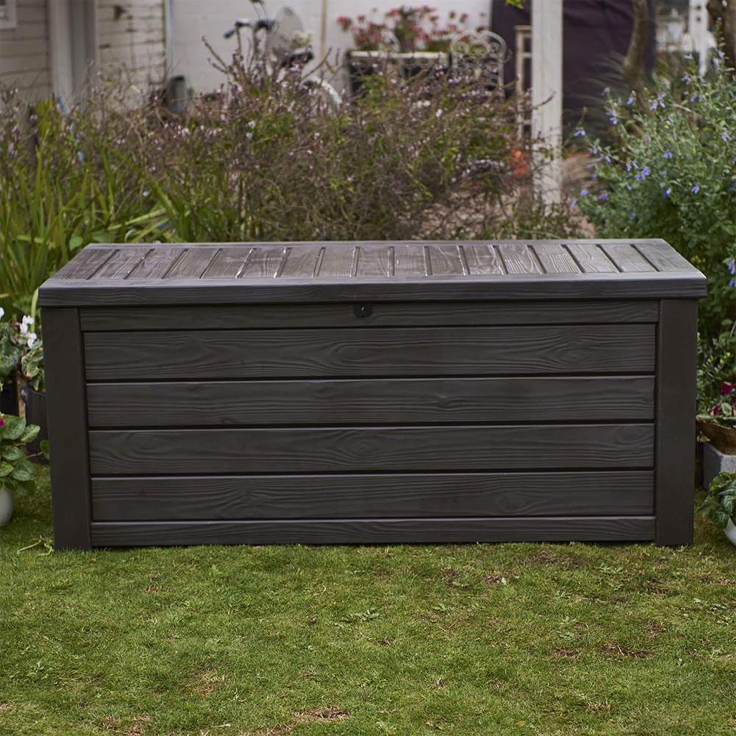 Keter Keter Westwood 150 Gallon Large Durable Resin Outdoor Storage and Organization Deck Box For Patio Furniture and Supplies