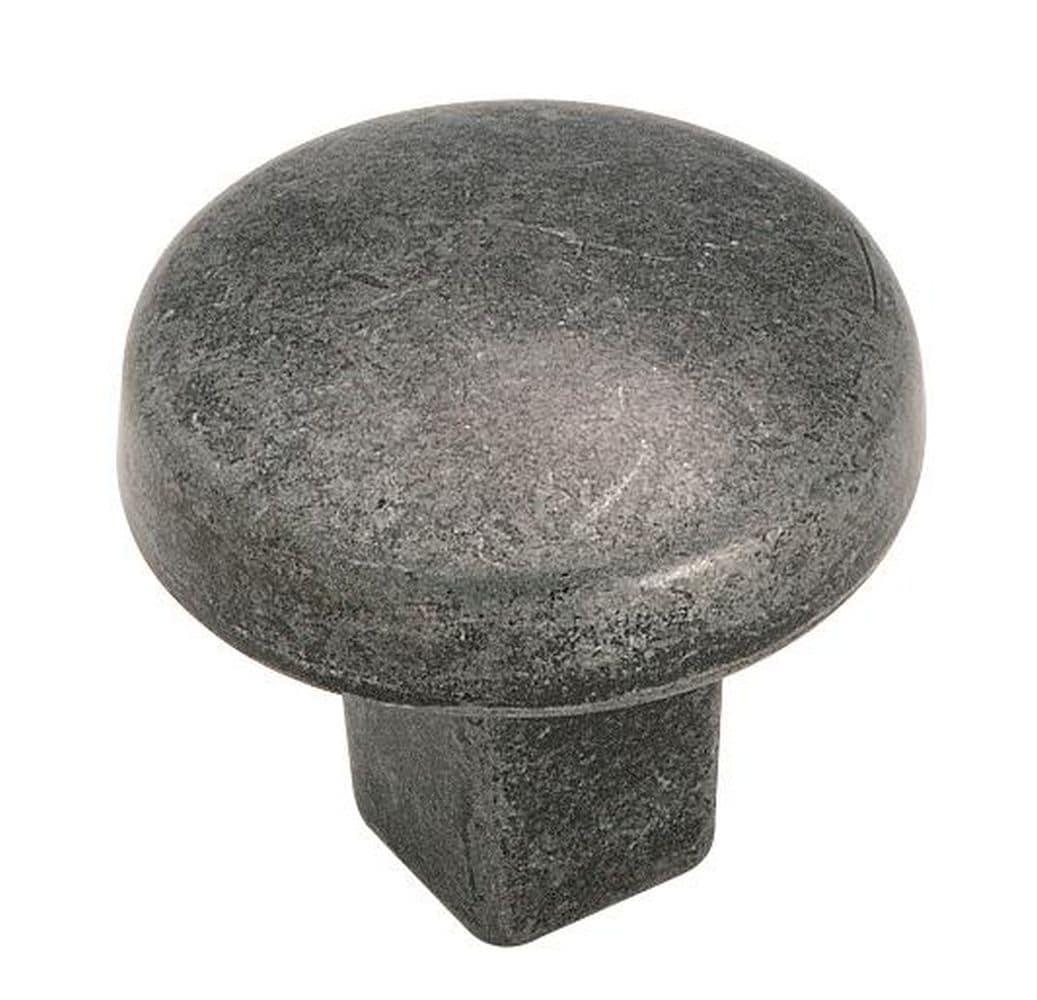 Wrought Iron Round Cabinet Knob with Mounting Hardware