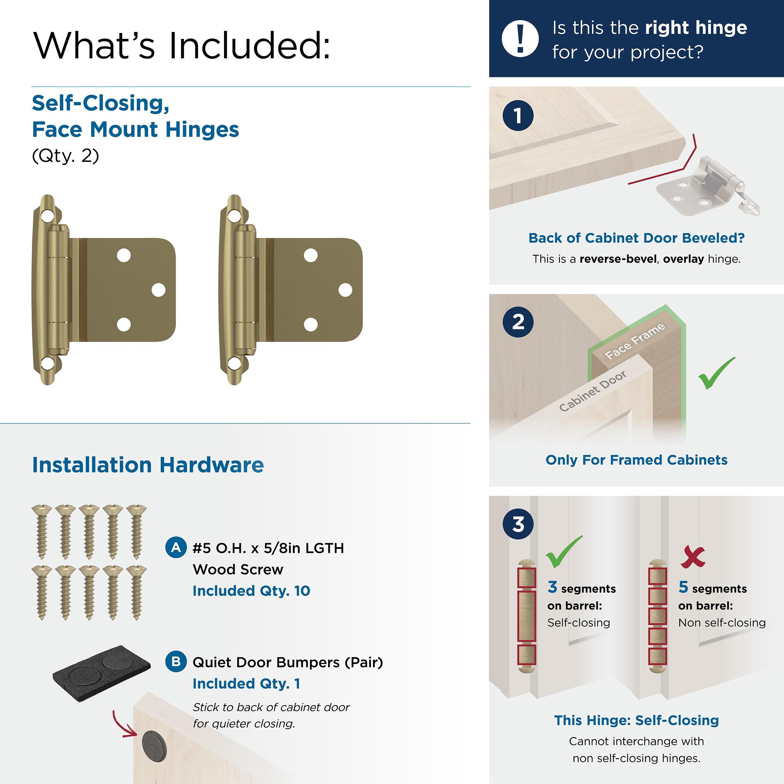 Amerock 30° Reverse Bevel Overlay Hinge (Set of 2)