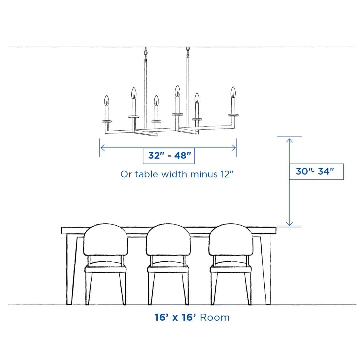 Progress Lighting, Clifton Heights, 4-Light Chandelier, Matte Black, Etched Square Glass Shades