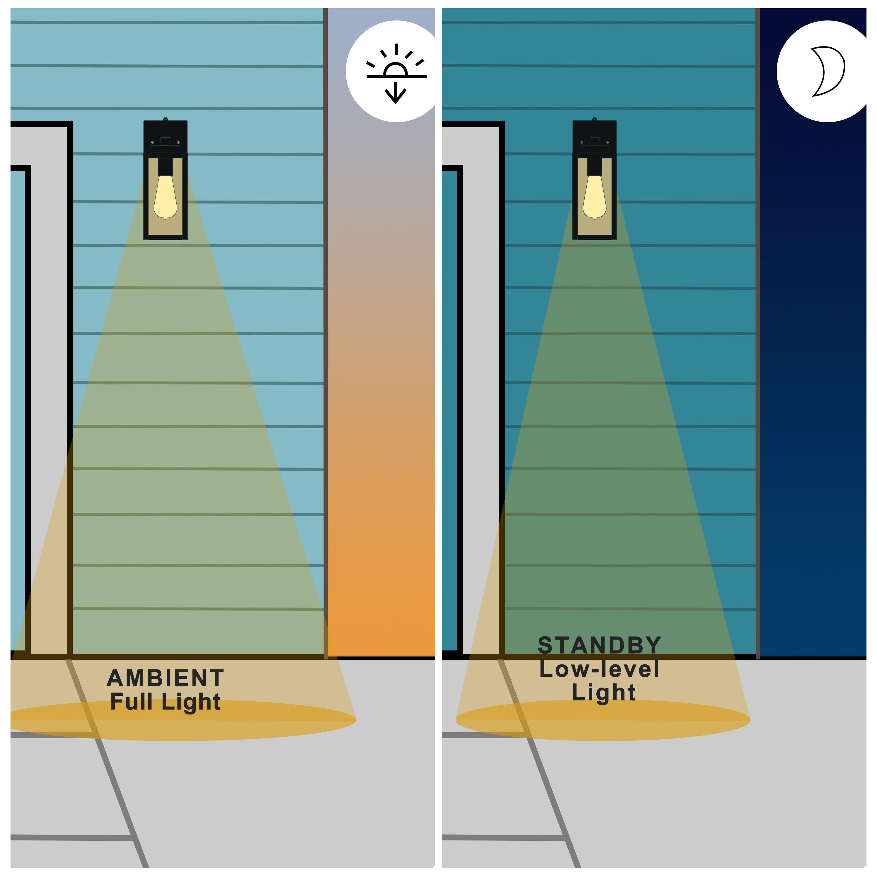 C Cattleya 2 Pack Matte Black Outdoor Wall Lights with Dusk to Dawn Sensor