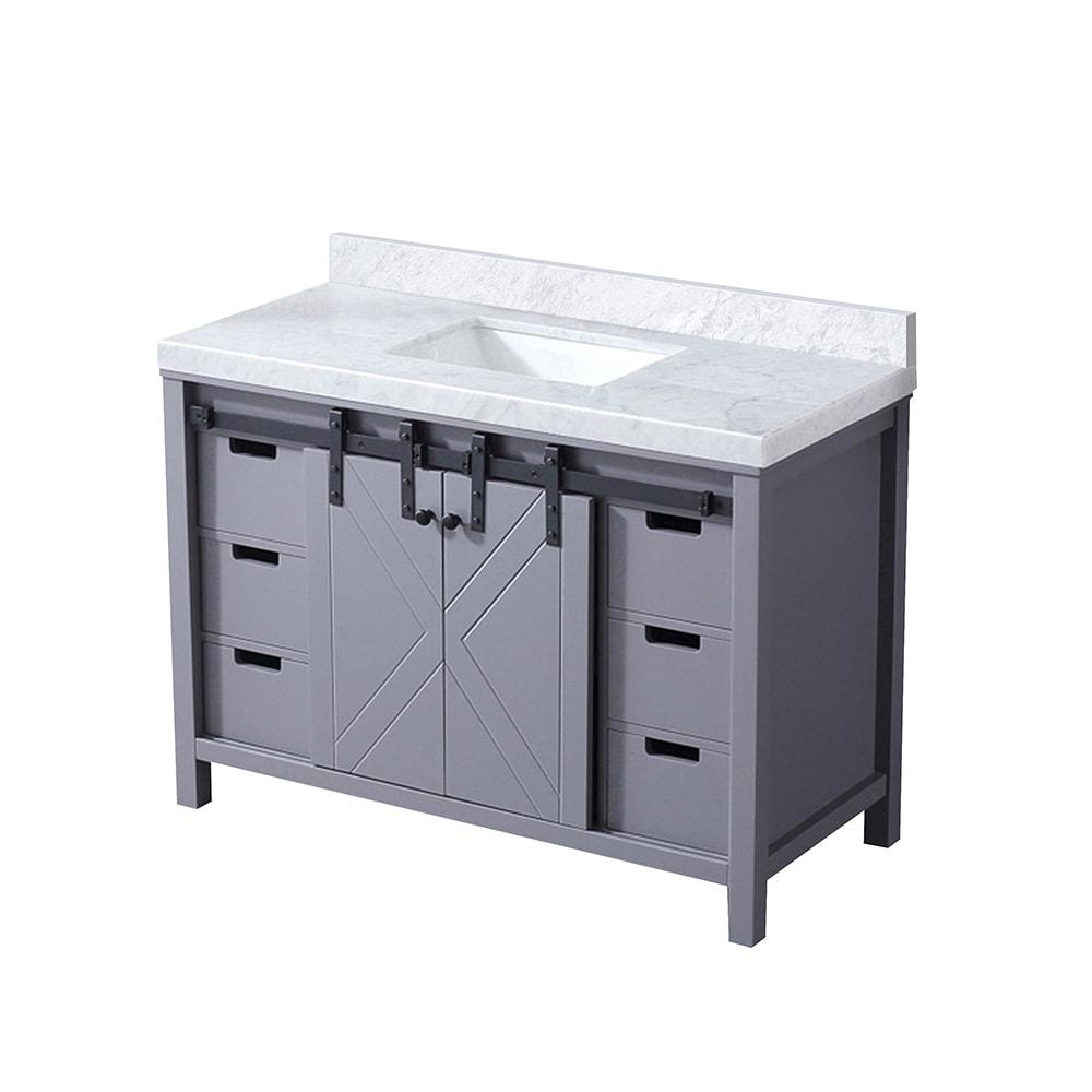 Marsyas 48'' Single Bathroom Vanity with Carrara Marble Top