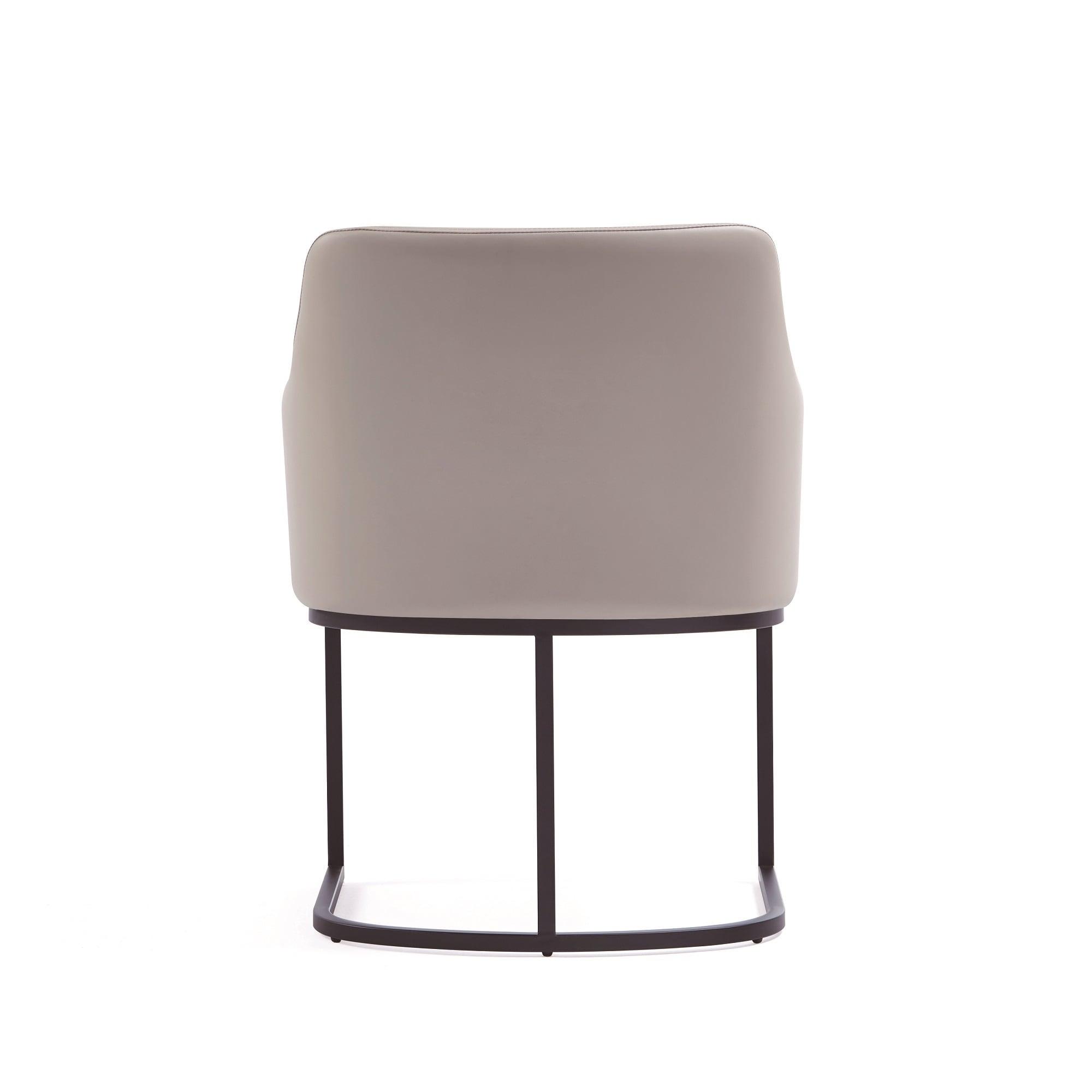 Set of 8 Serena Modern Leatherette Upholstered Dining Chair Set Light Gray - Manhattan Comfort: Ergonomic Design, Steel Legs, Foam-Filled