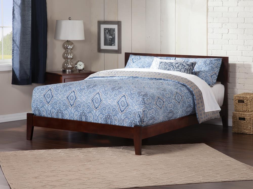 AFI Furnishings Orlando King Traditional Bed with Open Footboard and Turbo Charger in Walnut