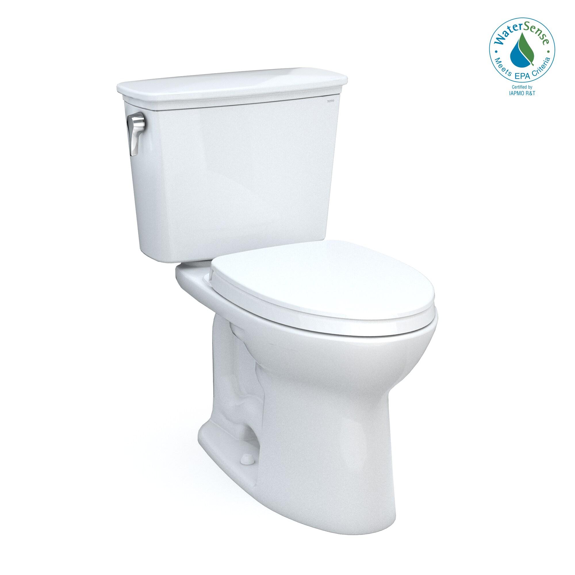 White Vitreous China Elongated Two-Piece Toilet with SoftClose Seat