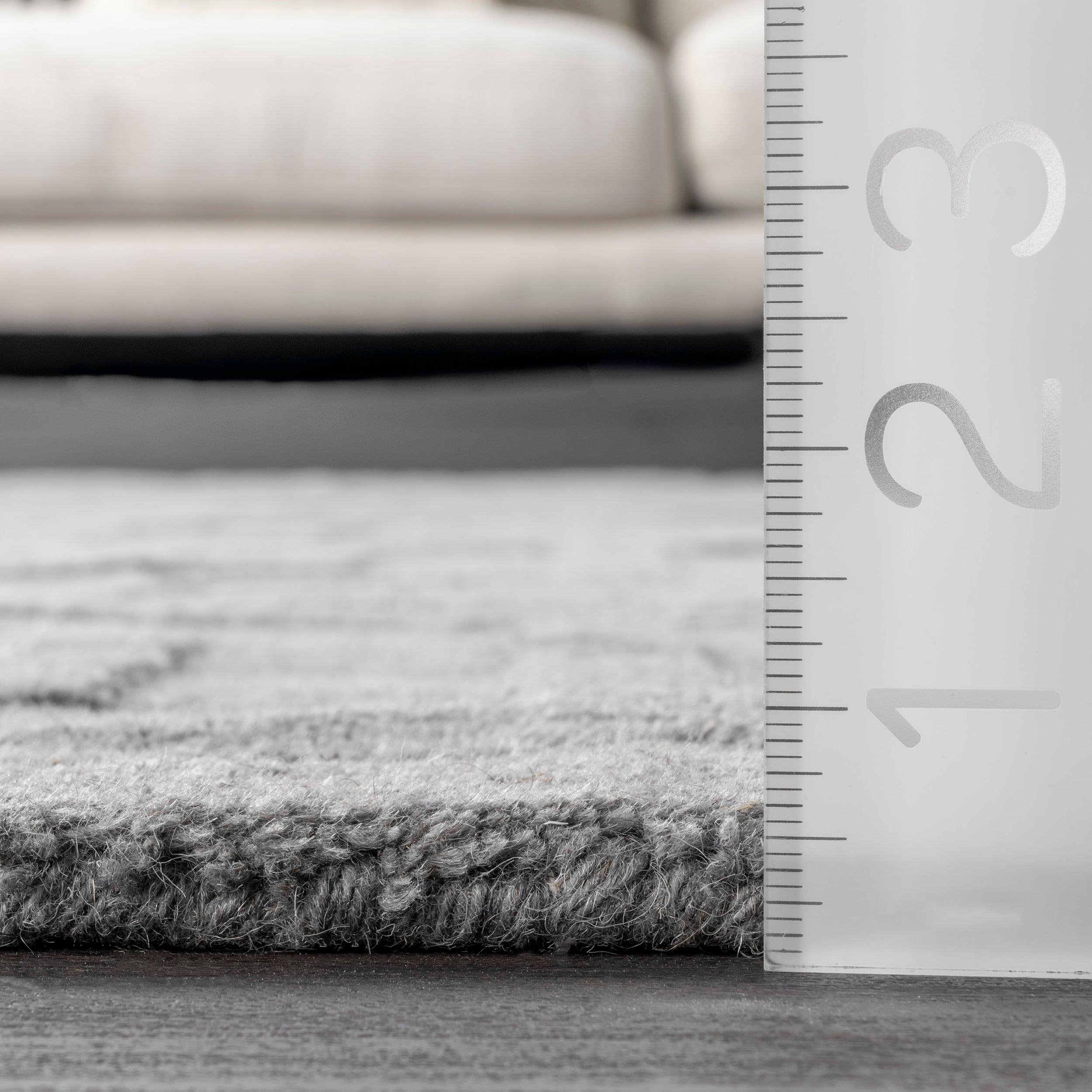 Nuloom Ambrose Geometric 5x8 Wool Indoor Area Rug for Living Room Bedroom Dining Room Kitchen, Grey