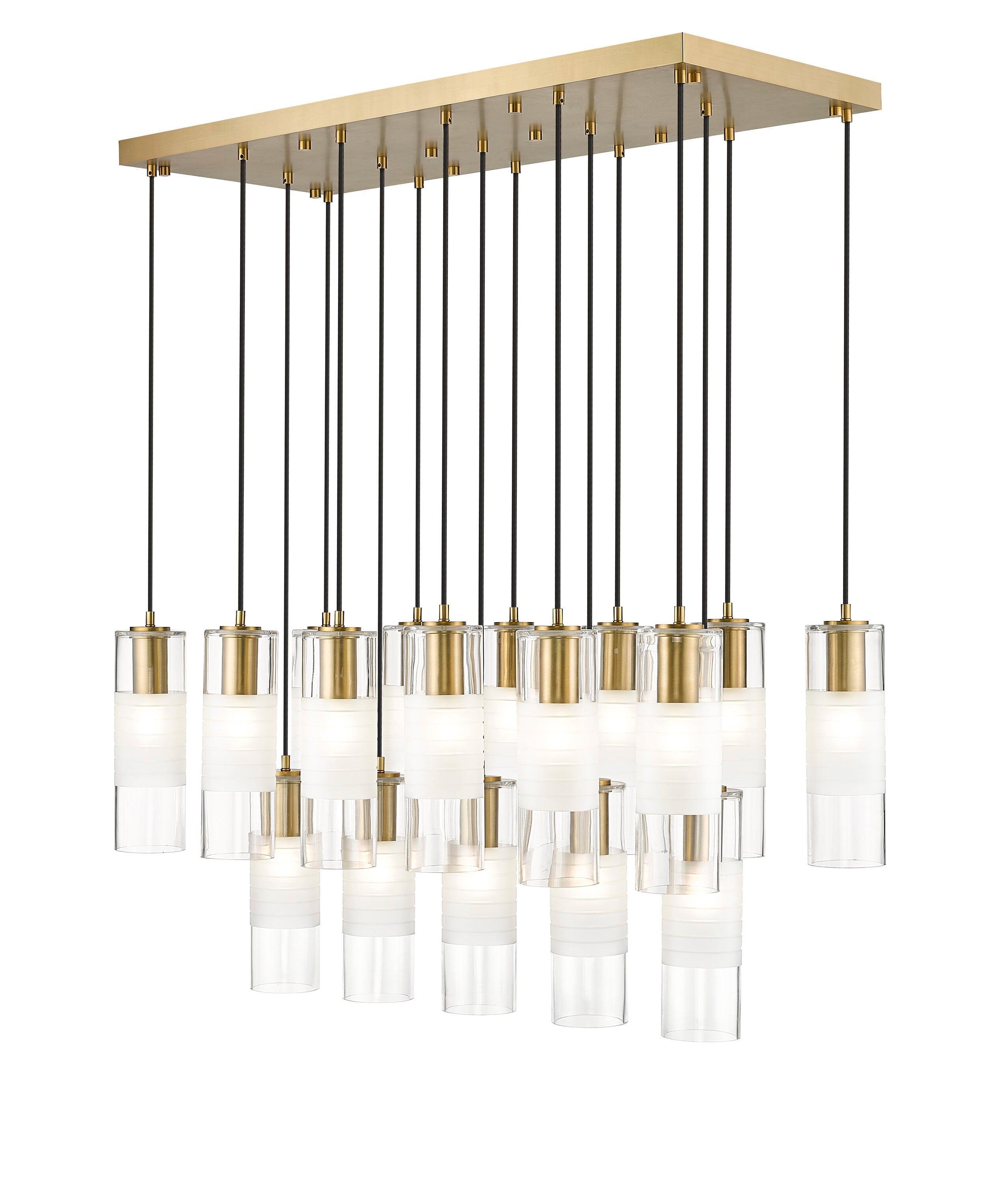 Alton 42" Modern Gold and Nickel Linear Chandelier