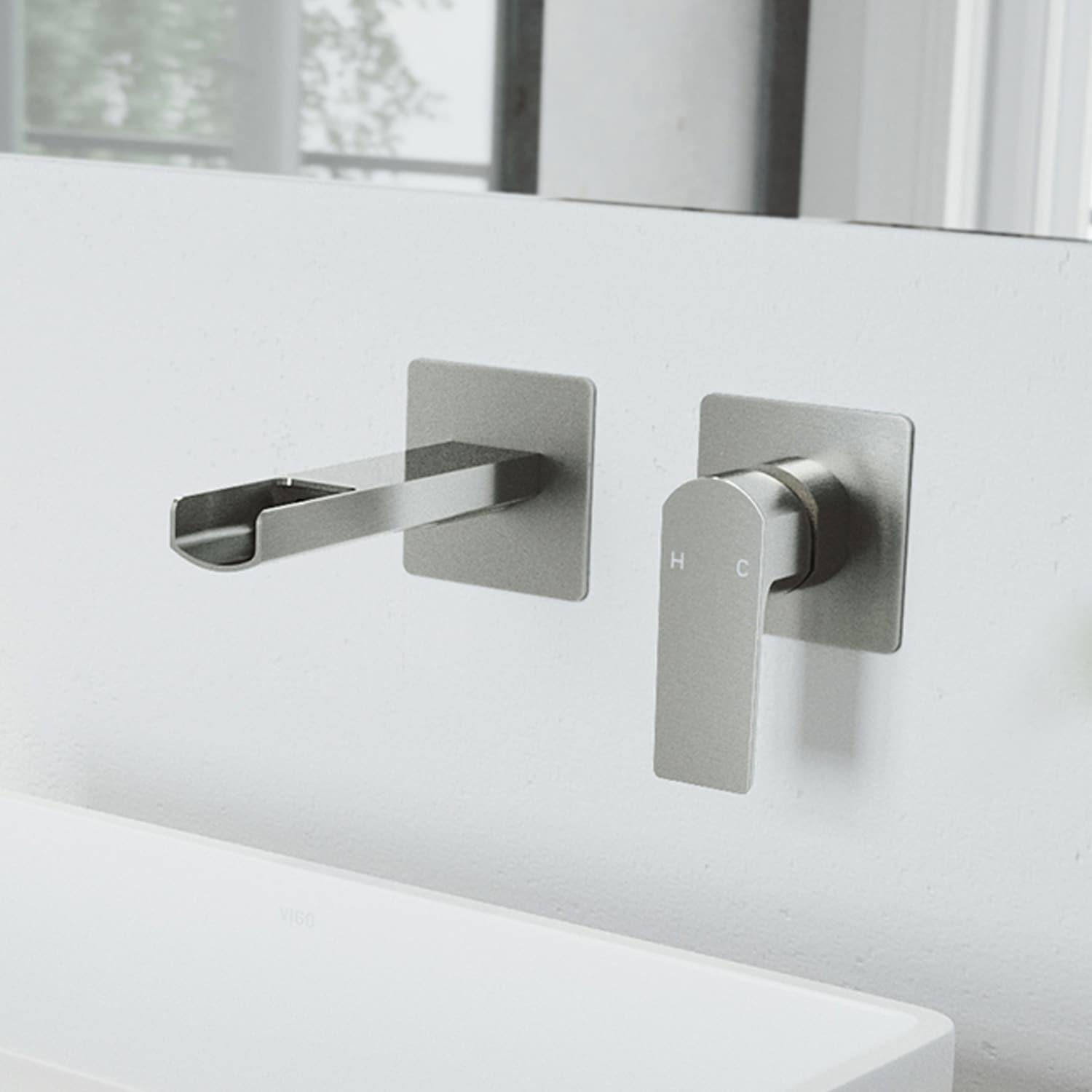 Atticus 5" H Single Handle WaterSense Wall Mount Bathroom Faucet