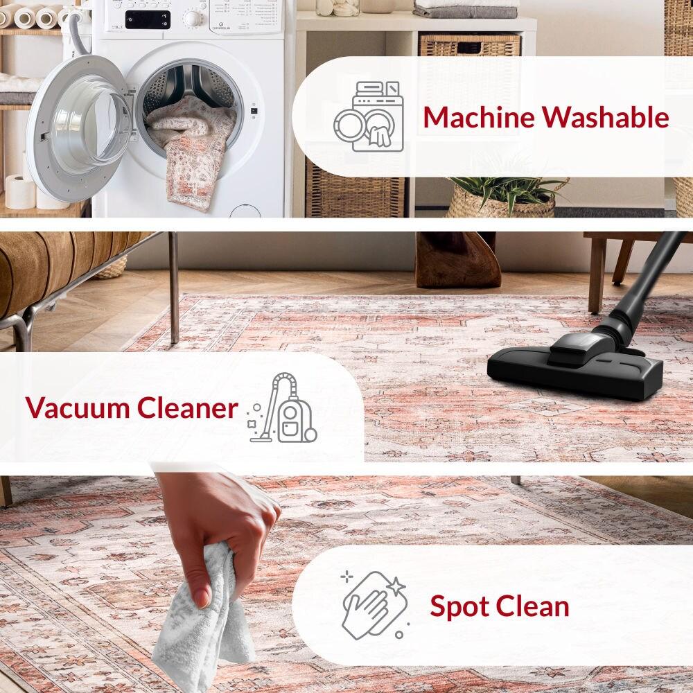 Nuloom Banks Vintage Pet Friendly Machine Washable Area Rug, 2' x 3', Beige