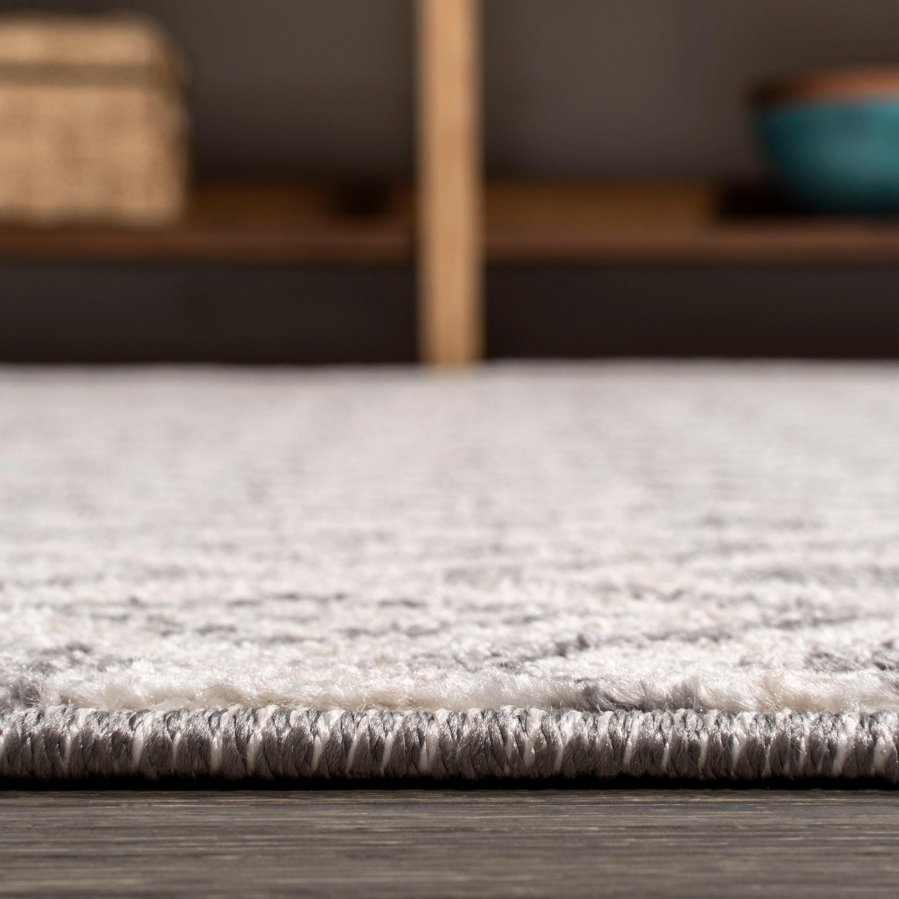 5'x8' Ifrane Berber Geometric Stripe Area Rug, Cream/Gray - JONATHAN Y