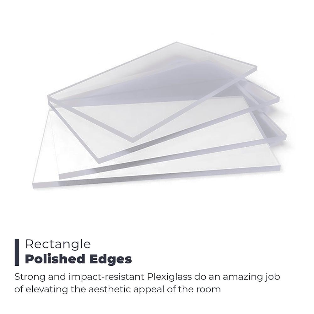 Plexiglass 24 in. W x 36 in. L Clear Rectangular Acrylic Sheet 1/8" Thick Flat Edge Rust Scratch Resistant (Pack of 2)