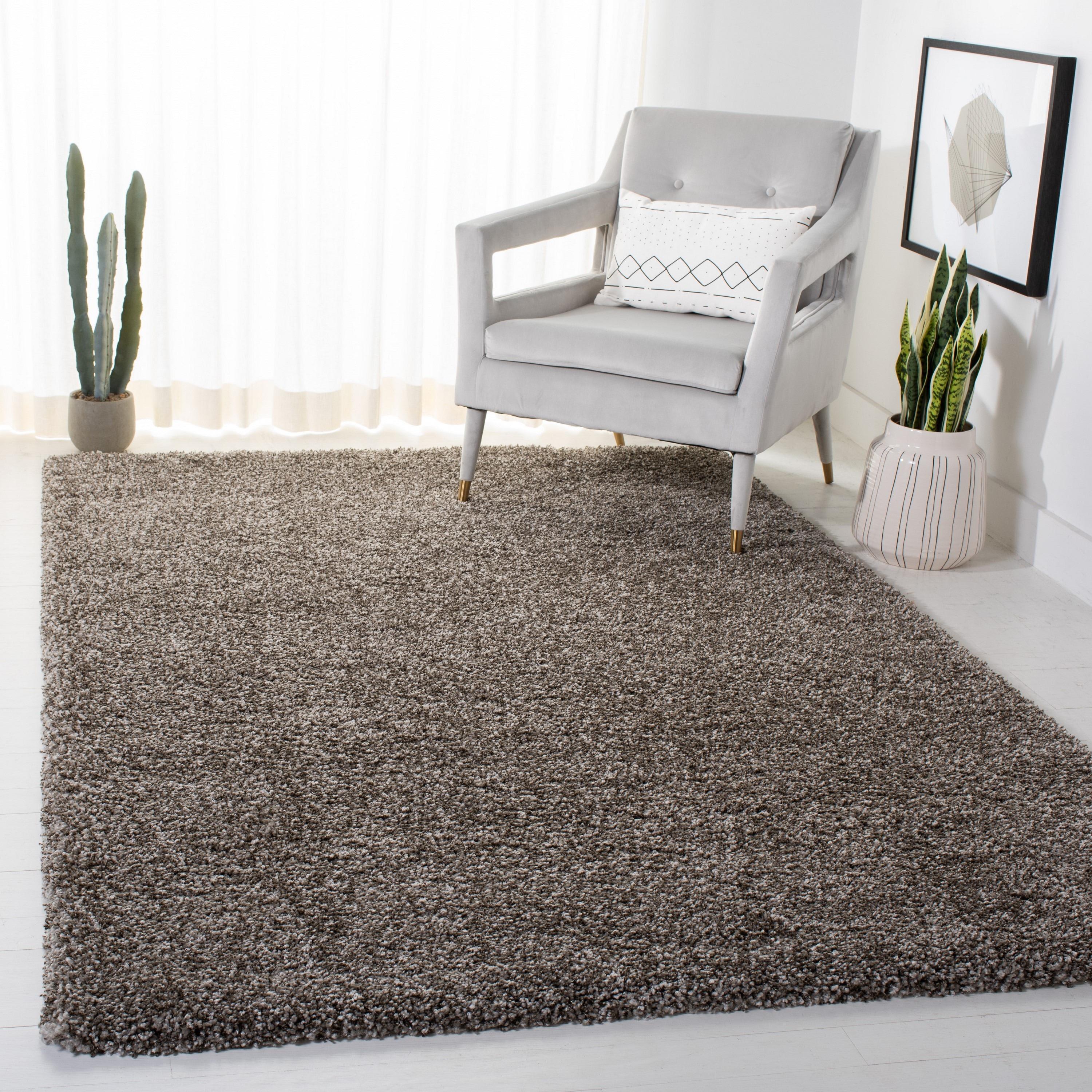 SAFAVIEH Milan Harlow Solid Plush Shag Area Rug, Grey, 11' x 16'