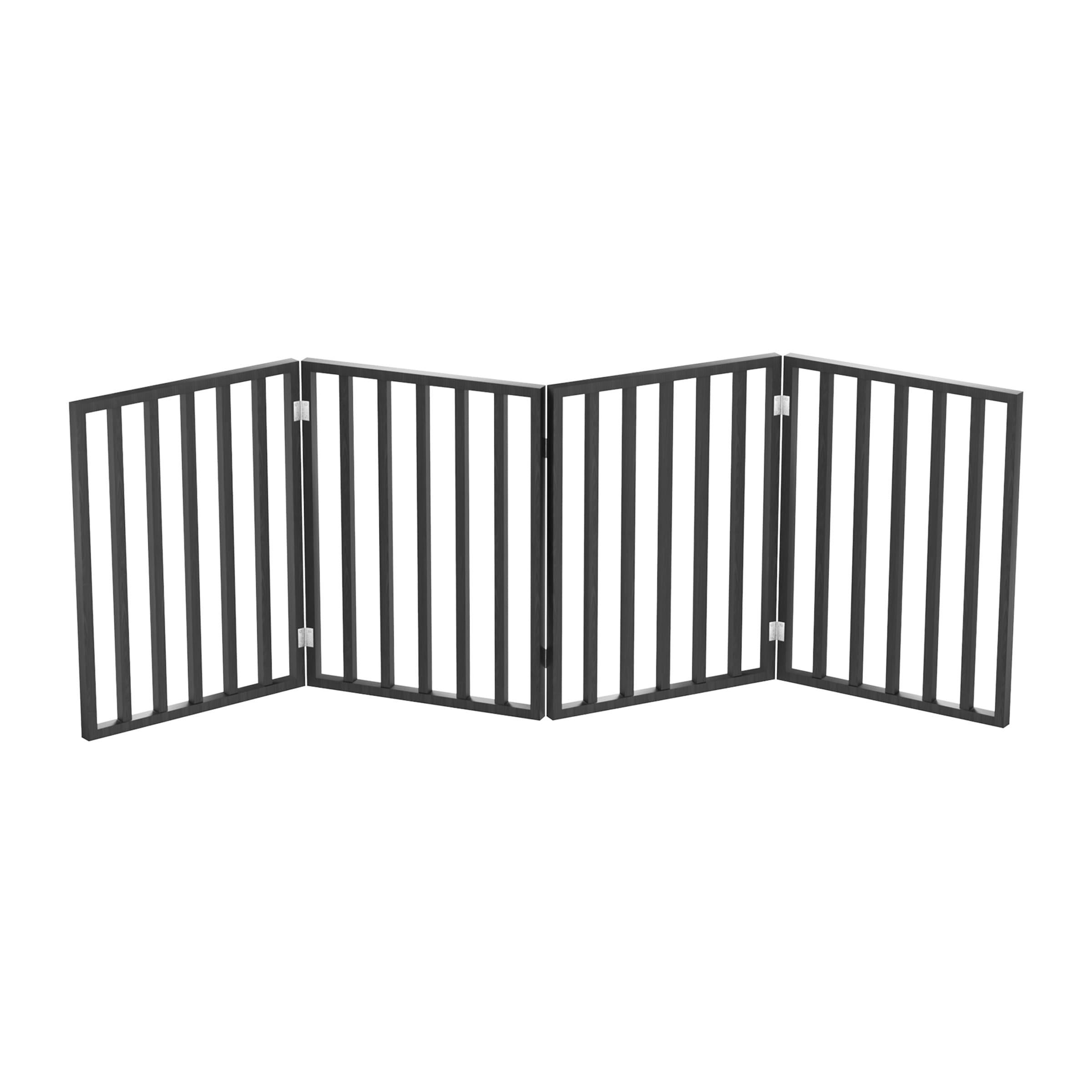 Pet Adobe 4-Panel Indoor Foldable Pet Gate, Black