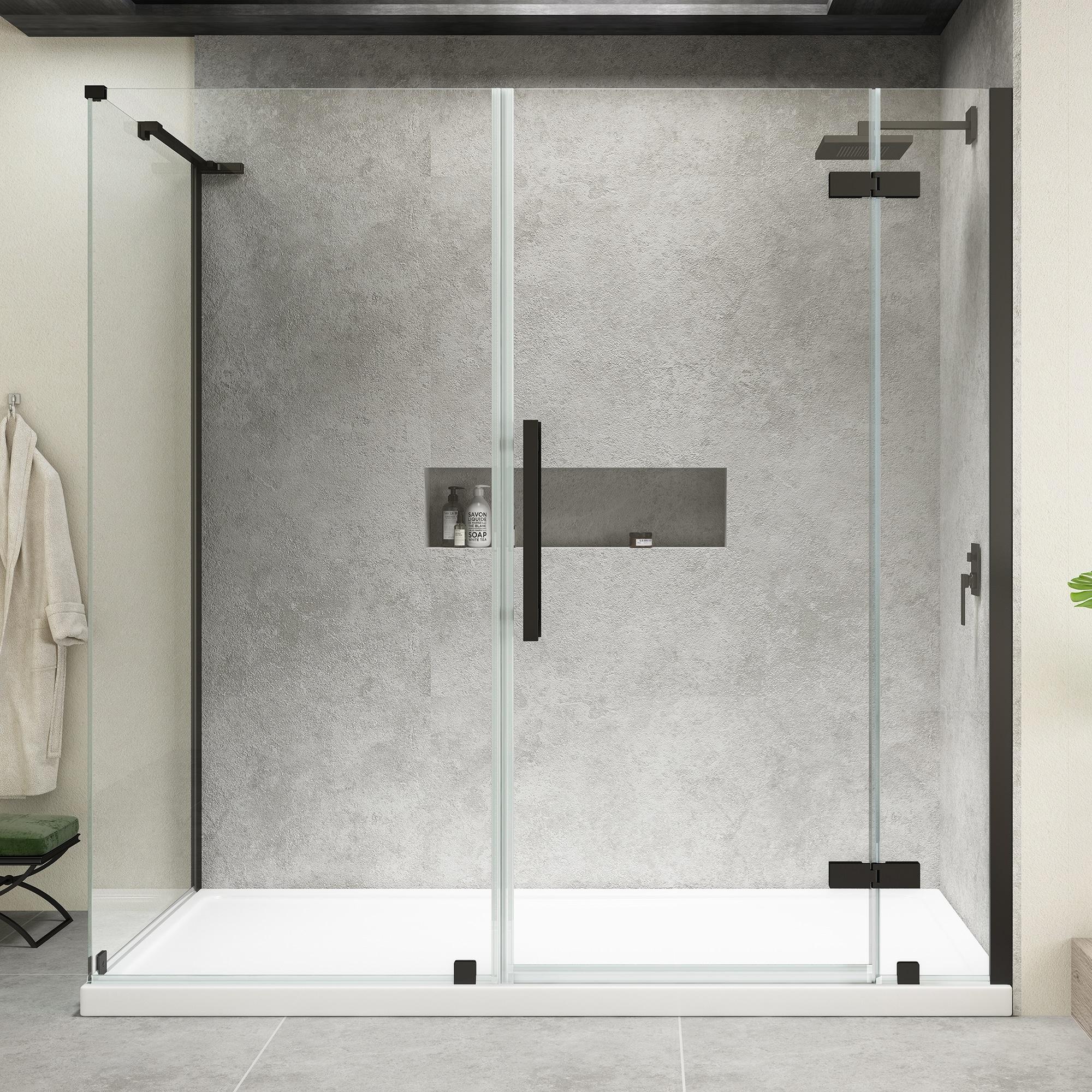 OVE Decors 72" x 36" Rectangle Shower Base Pan, White Acrylic, Hidden Side Drain, Reversible Design