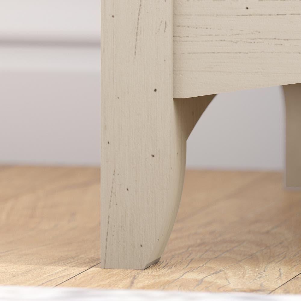 Salinas 2 Drawers File Cabinet In Antique White - Bush Furniture: Mid-Century Modern, Wood Composite, Laminate Surface