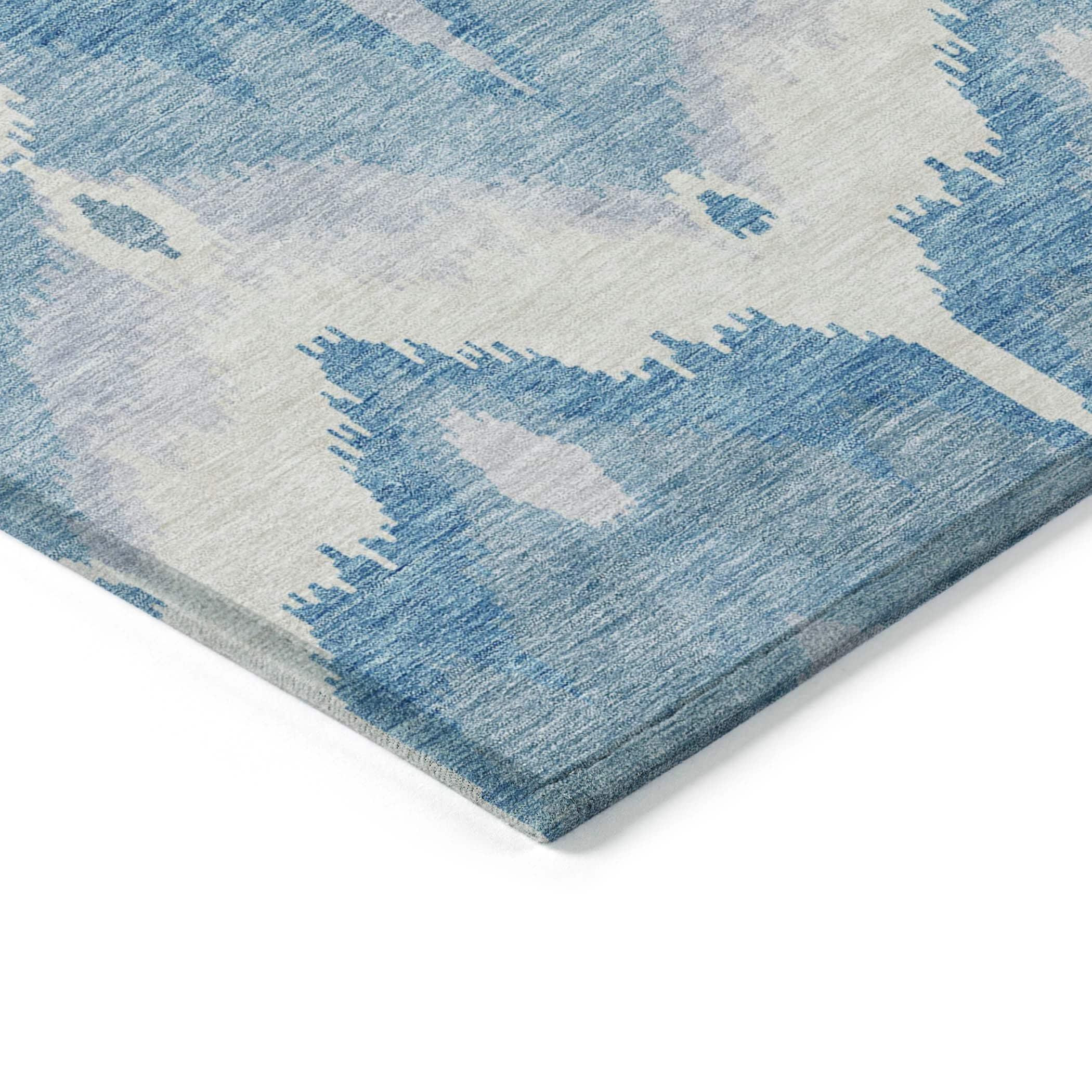 Addison Rugs Machine Washable Indoor/ Outdoor Chantille Boho Ikat Rug Denim - 3' x 5'