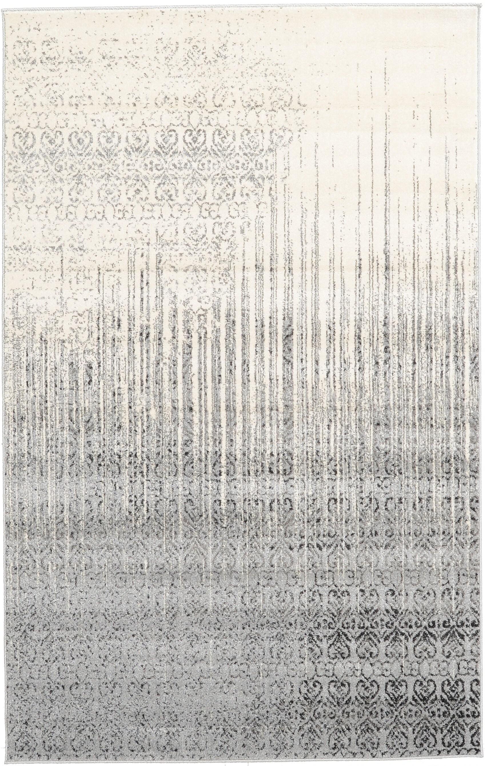 Unique Loom Del Mar Collection Area Rug - Jennifer (5' 1" x 8' Rectangle Gray/Black)