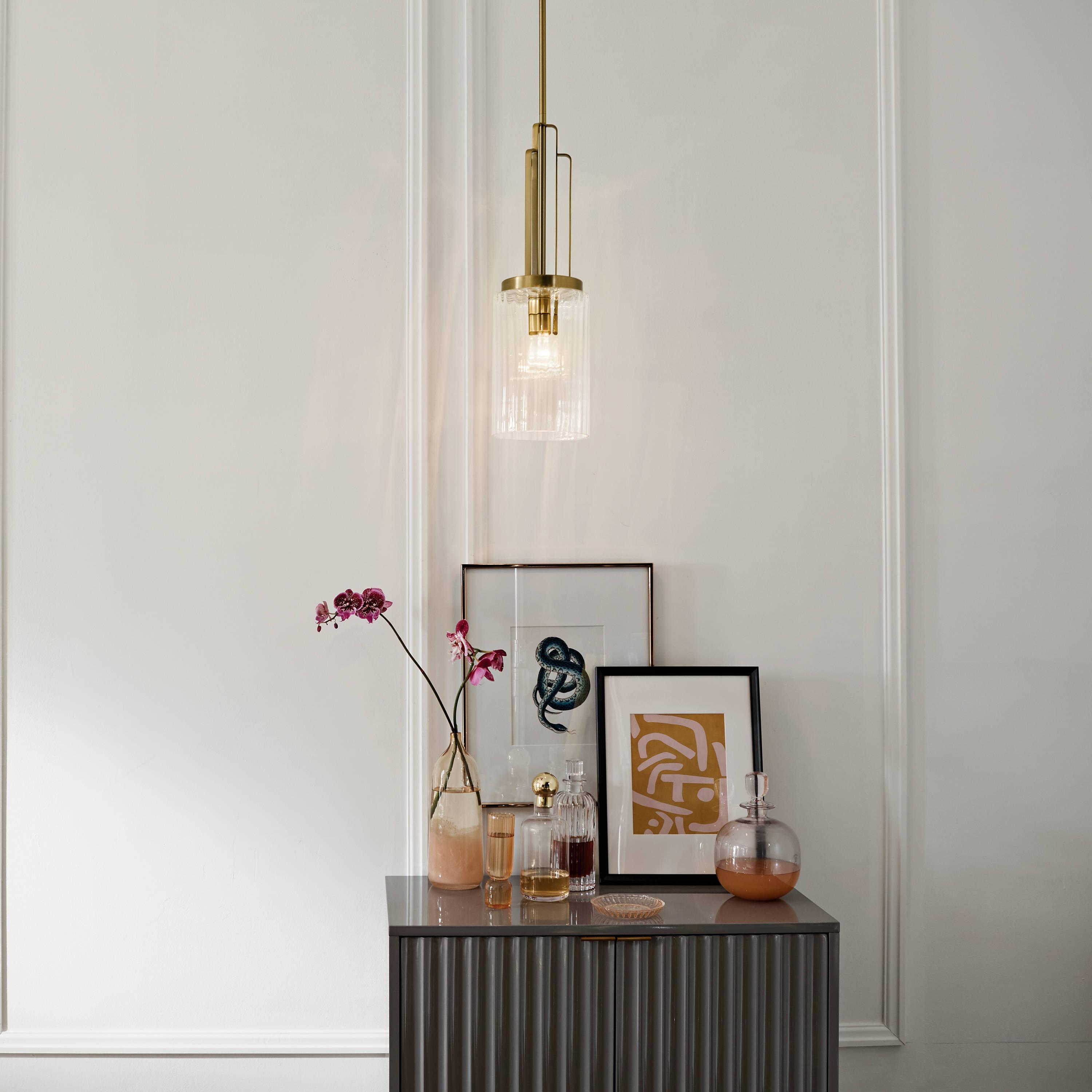 Kichler Lighting Kimrose 1 - Light Pendant in  Brushed Natural Brass