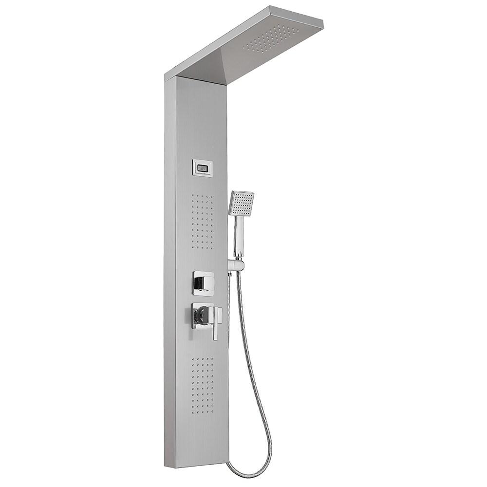 BWE 2-Jet Rainfall Shower Tower Shower Panel System with Rainfall Shower Head and Shower Wand