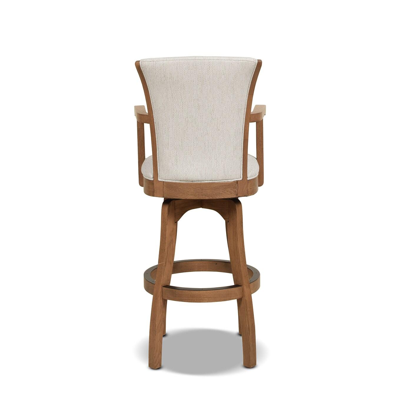 Jennifer Taylor Home Williams 31" Swivel Bar Stool with Armrests White Pepper