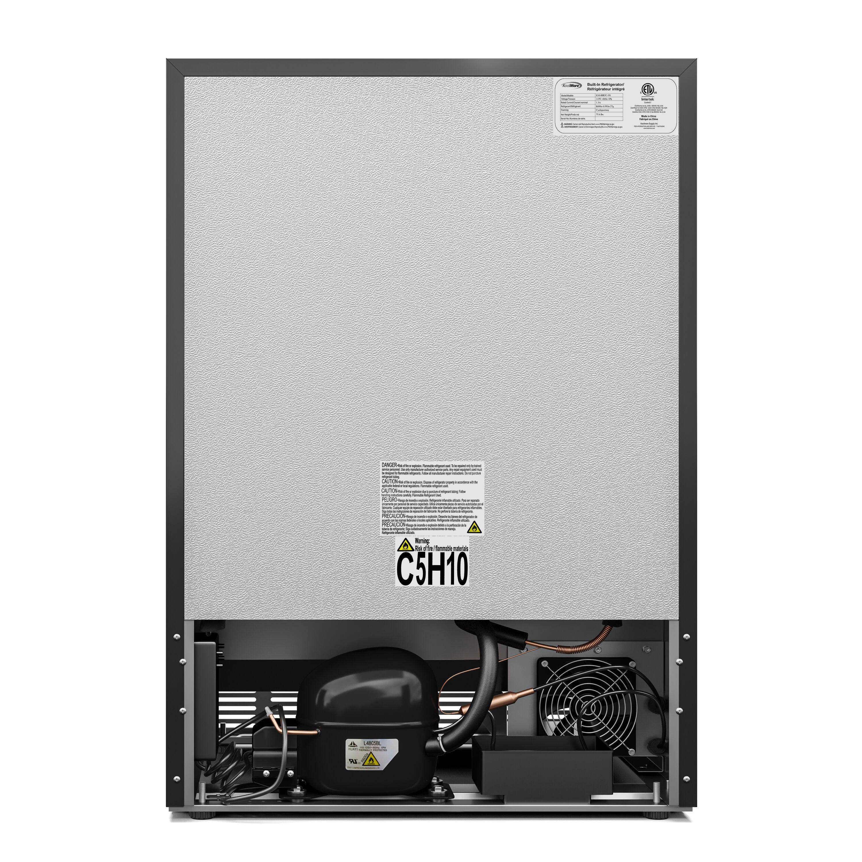 KoolMore 23.4 in. Stainless Steel, Solid-Door Built-In Refrigerator and Beverage Cooler, 5 Cu. ft.