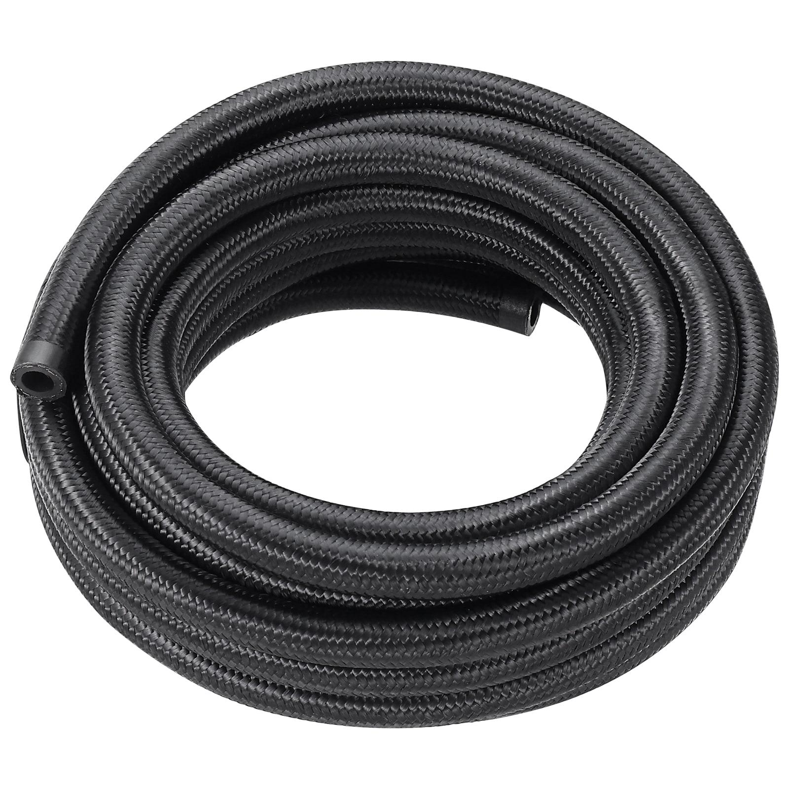 VEVOR 6AN Fuel Line Kit, 20 FT Fuel Hose Kit, 0.34" Nylon Stainless Steel Braided Fuel Line Oil/Gas/Diesel Hose End Fitting Kit, with 12 PCS Swivel Fitting Adapter Kit, Black