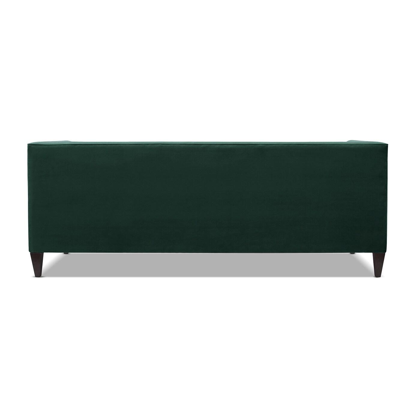 Jack Tufted Tuxedo Sofa Double Cushion, Hunter Green