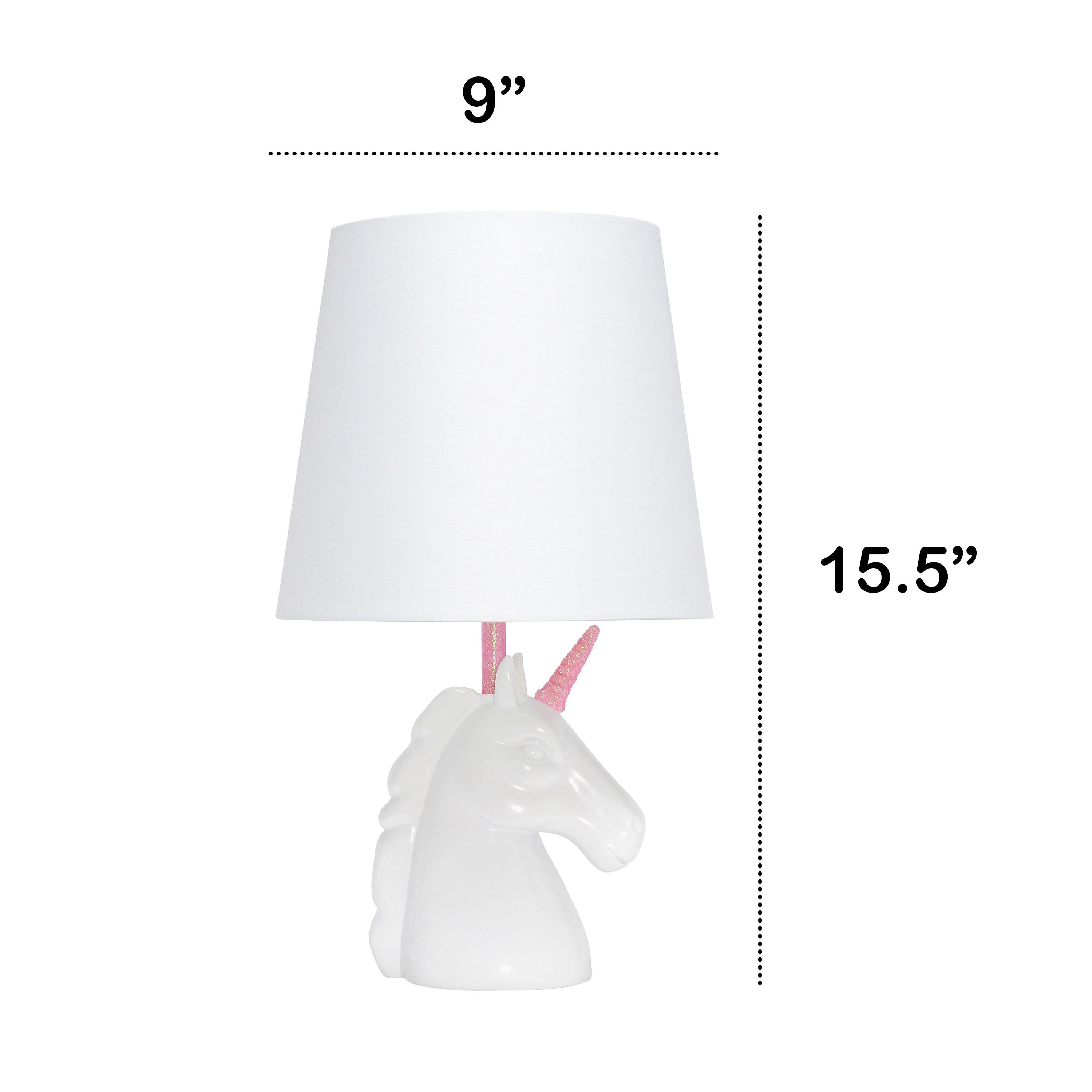 Creekwood Home Whimsilux 15.5" Enchanting Unicorn Dreams Table Lamp Pink