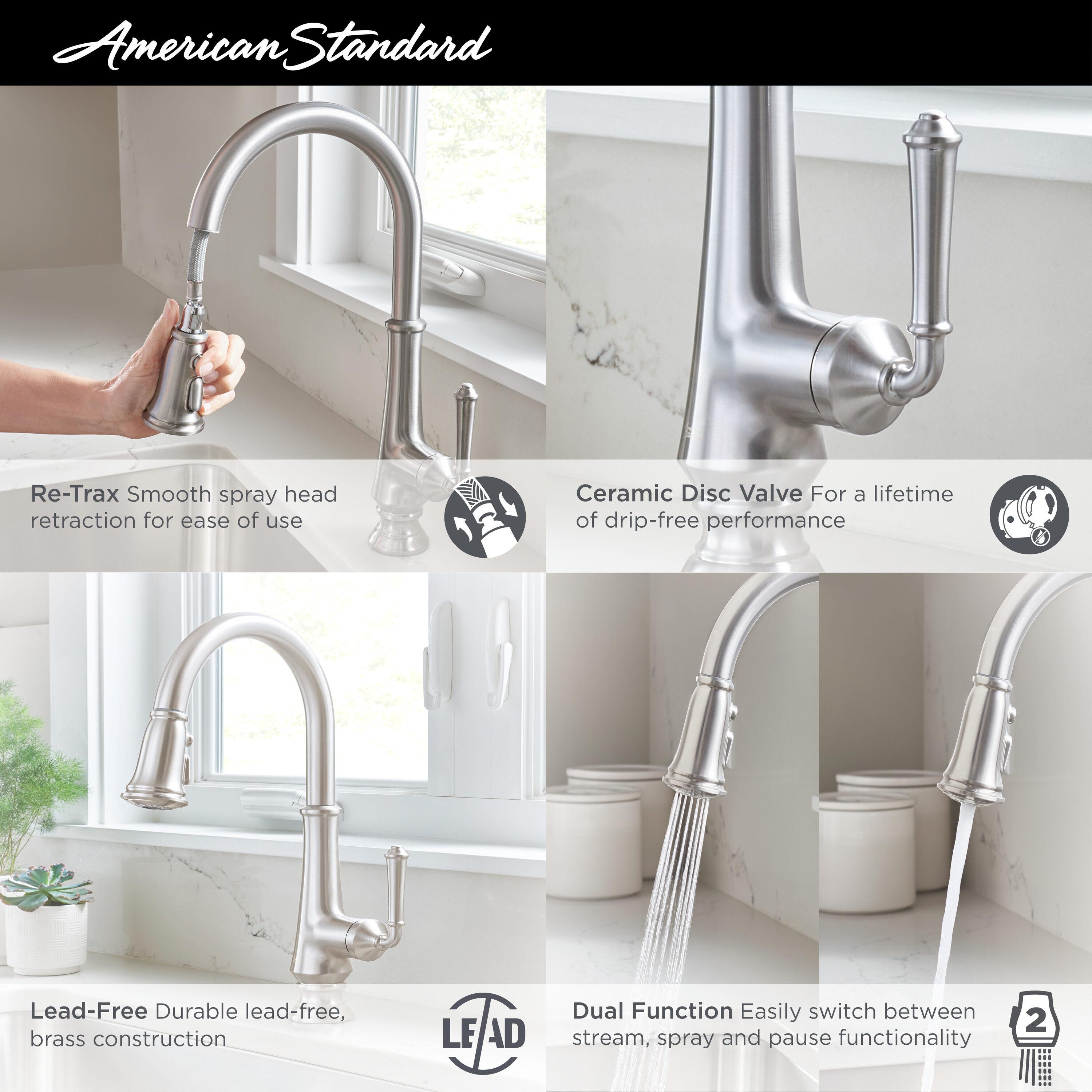 Delancey Pull Down Single Handle Kitchen Faucet With Accessories