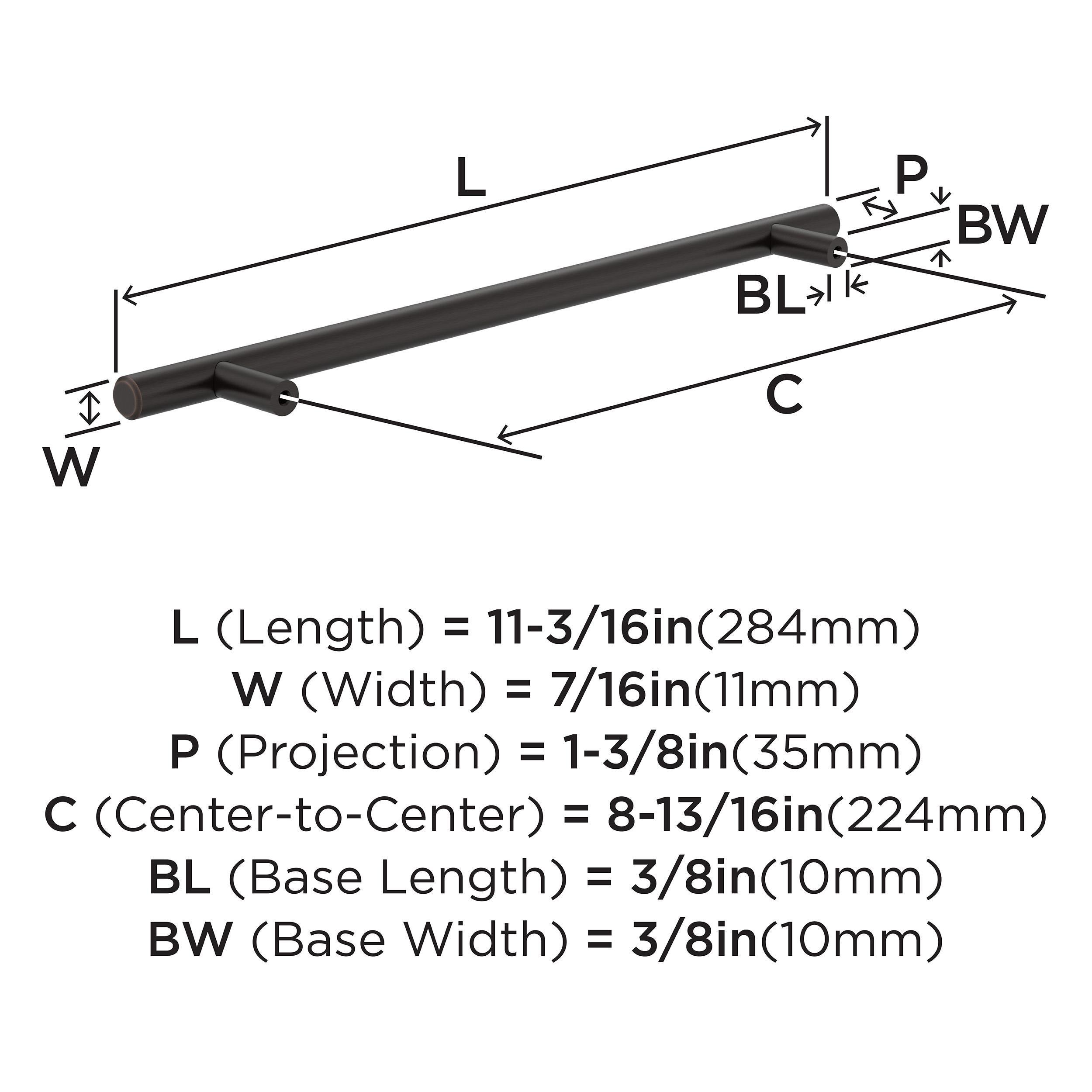 Oil-Rubbed Bronze 8-13/16 inch Center-to-Center Bar Pull