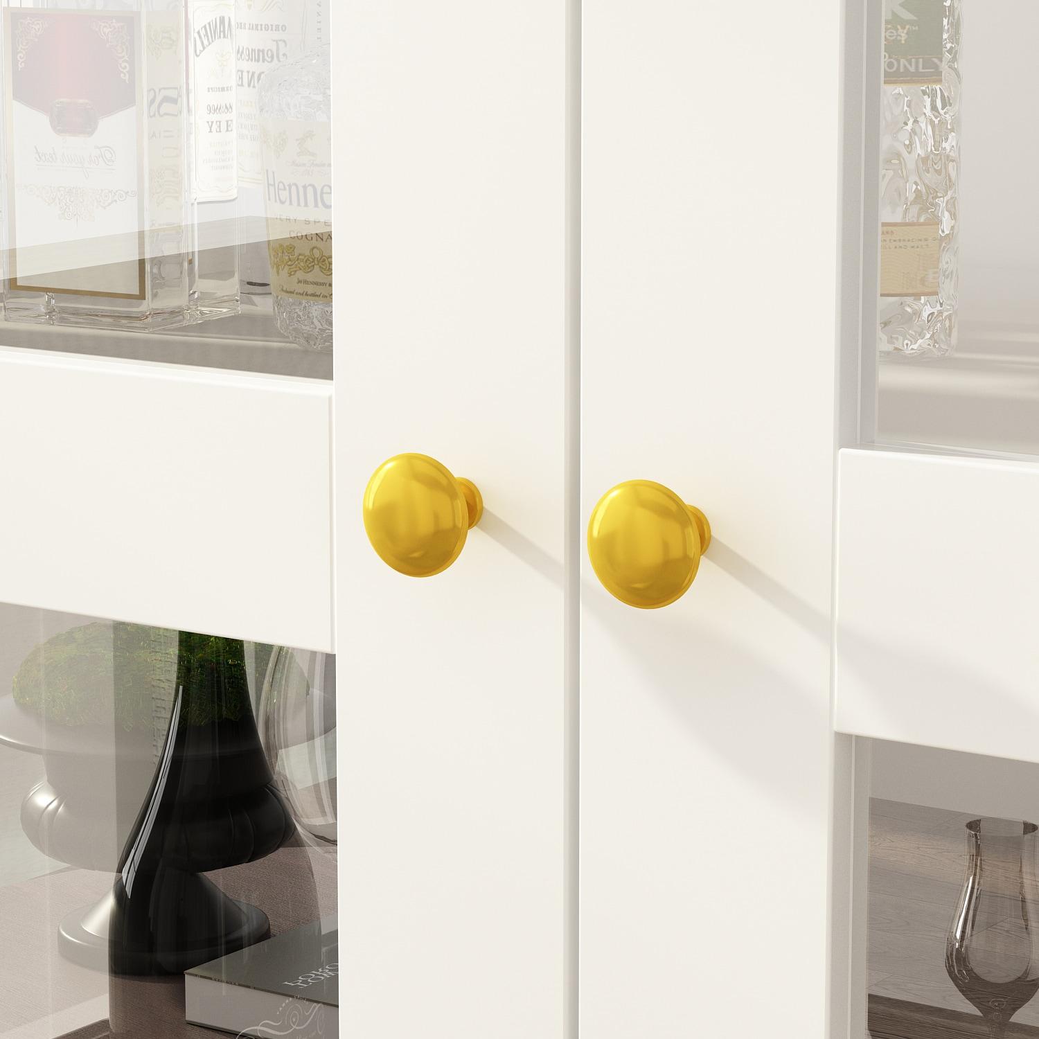FUFU & GAGA Curio Cabinet with 6 Shelves and Glass Door, White Display Storage