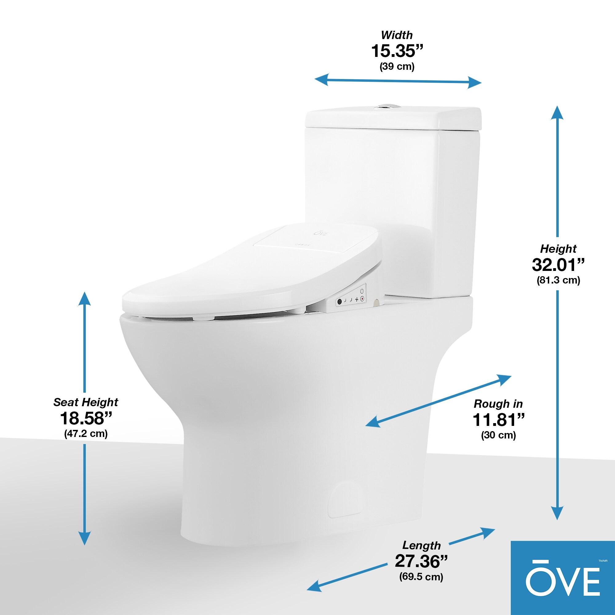 Ove Decors Felix 1.59 Gallons GPF Elongated Floor Mounted Bidet Toilet (Seat Included)