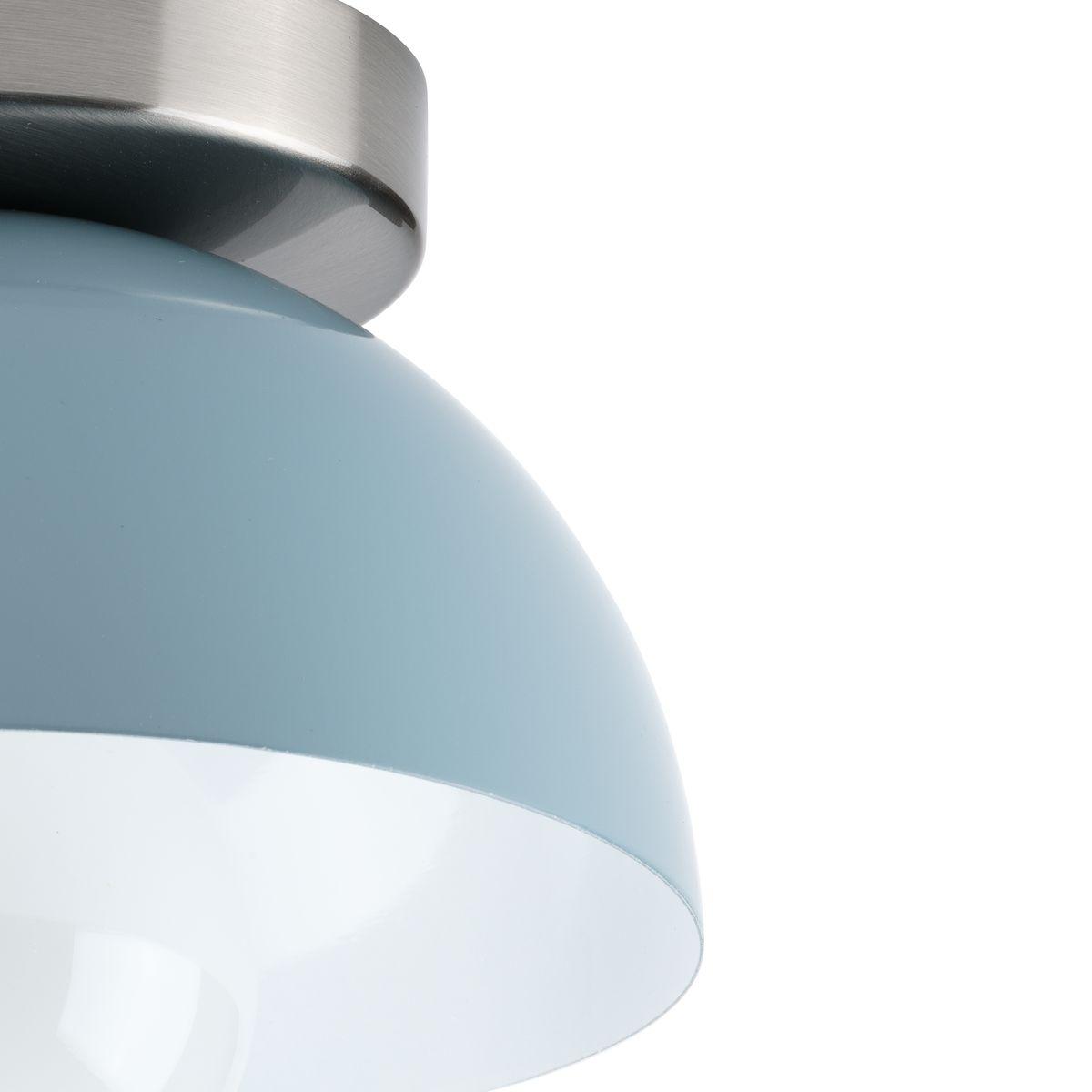 Eva Collection One-Light Coastal Blue Mid-Century Modern Flush Mount Light