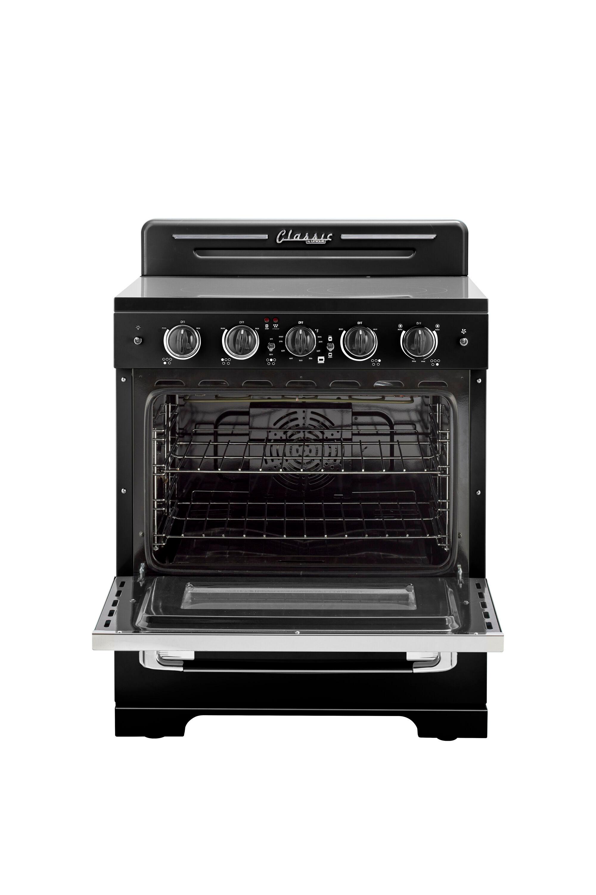 Unique Classic Retro 30" 3.9 cu/ft Freestanding 5-Element Electric Range with Convection Oven