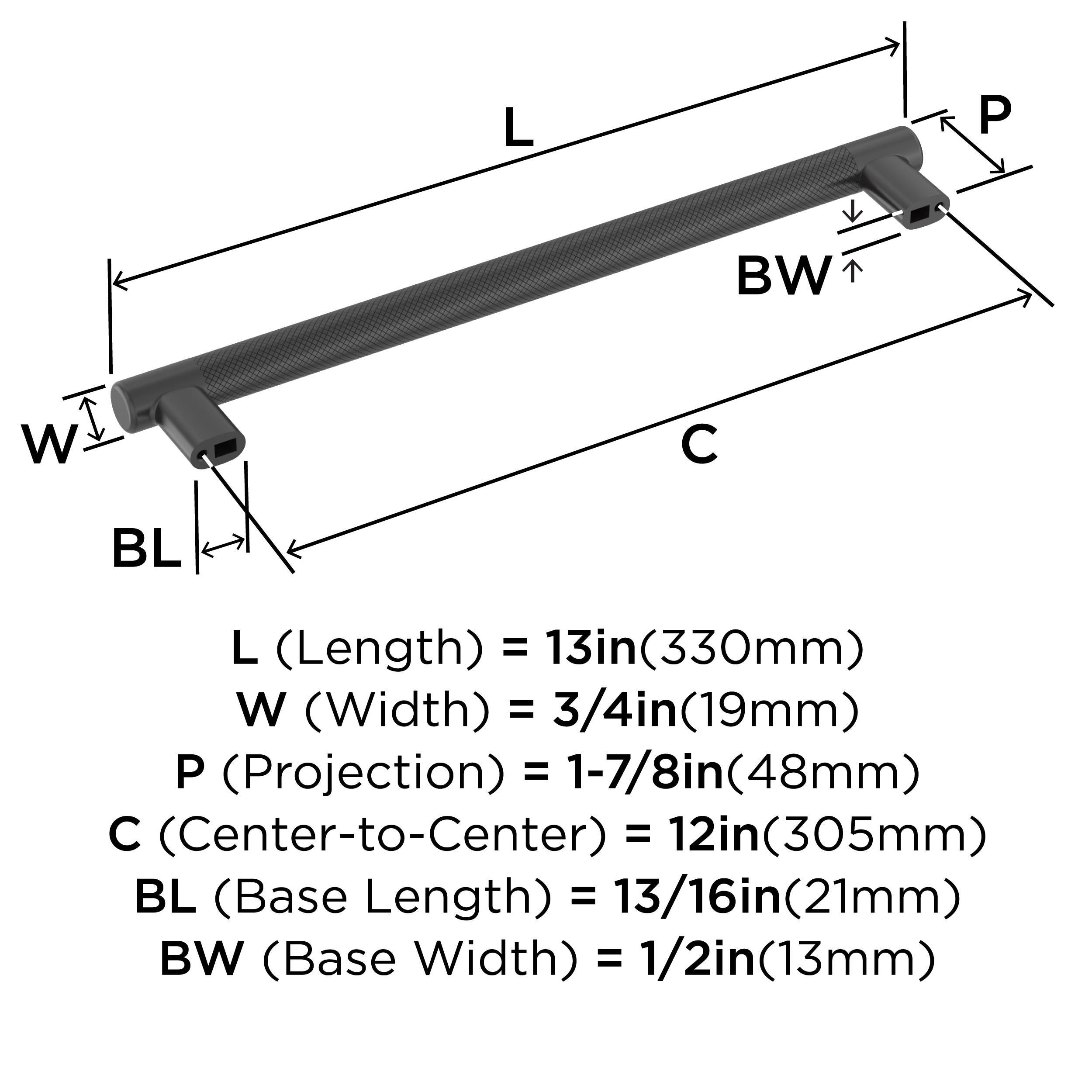 Amerock Bronx 12 inch (305mm) Center-to-Center Black Bronze Appliance Pull