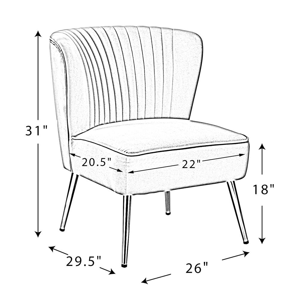 Comfy Velvet Accent Chair Transitional Armless Side Chair Gold Leg Vanity Living Room Adult Mustard