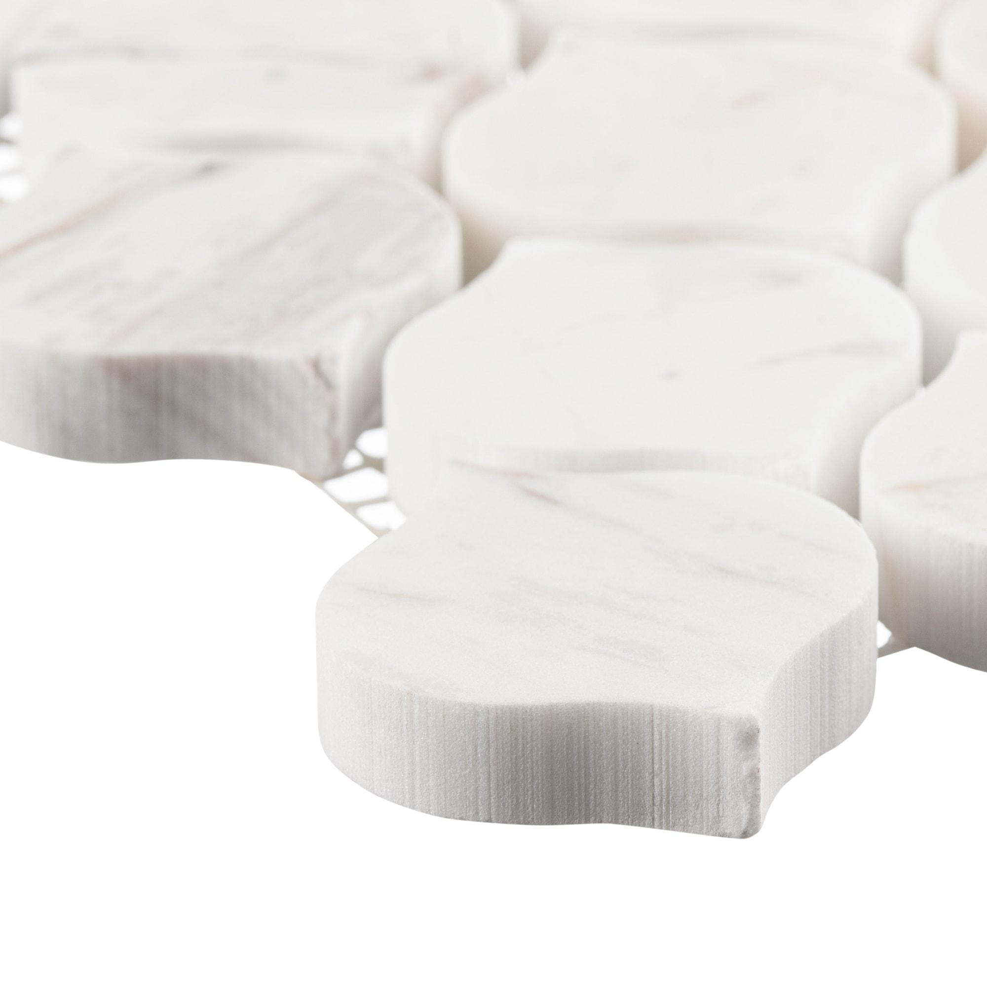 Dayberry 1.5" Marble Arabesque Mosaic Kitchen Backsplash, Bathroom, Shower, Pool, Wall and Floor Tile